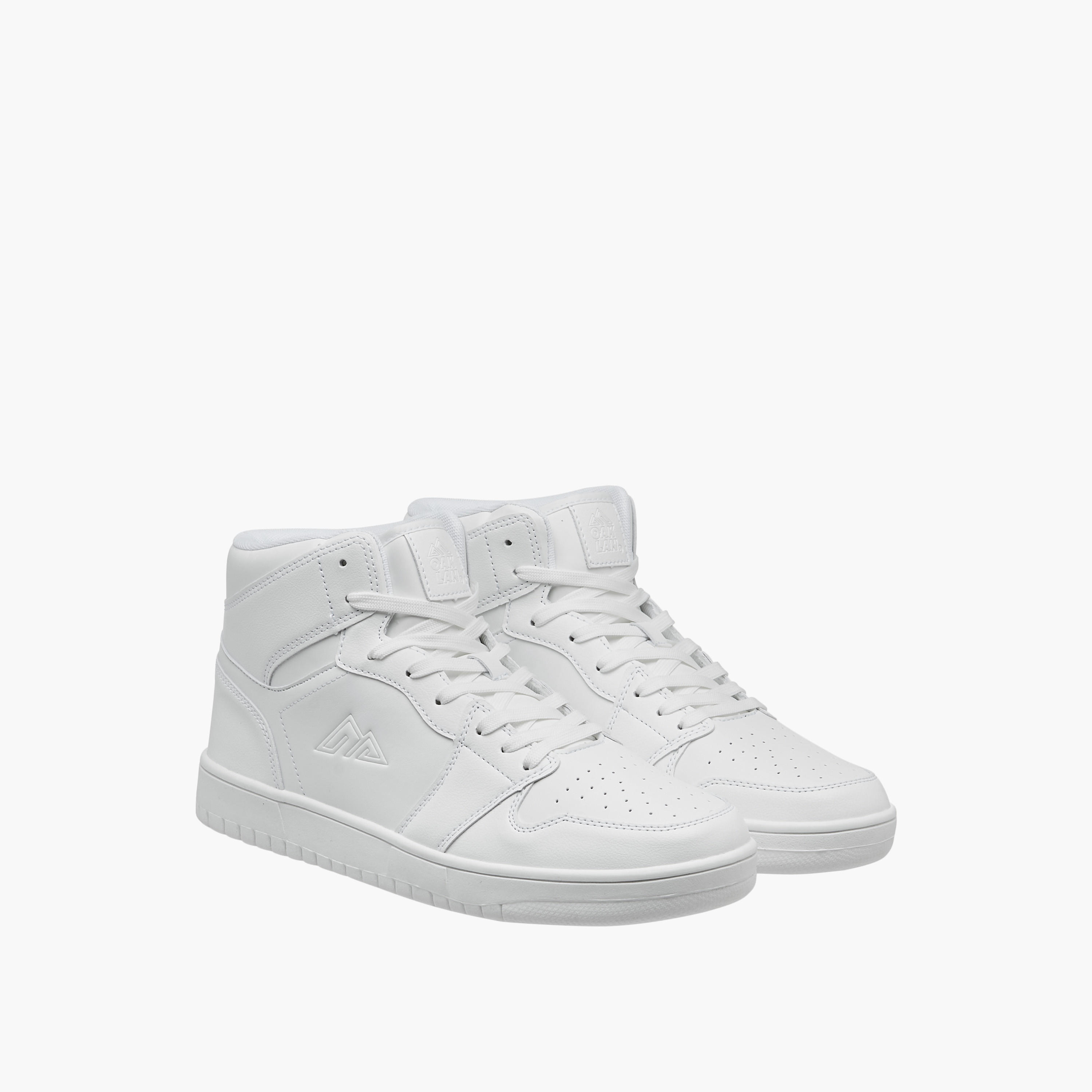 Oaklan by Shoexpress Panelled High Cut Sneakers with Lace-Up Closure-men-shoes-sneakers-image-1