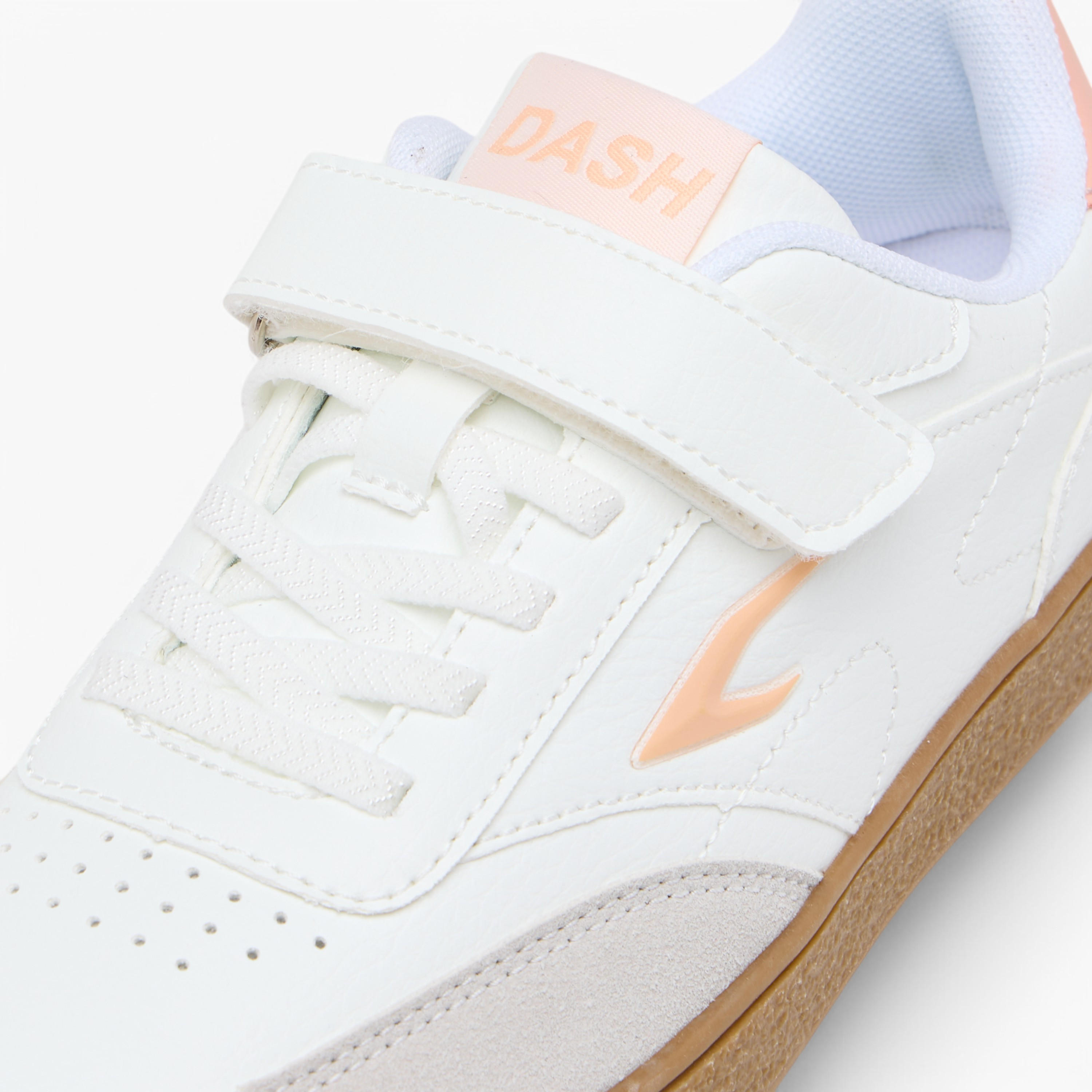 Dash Panelled Sneakers with Hook and Loop Closure-girls-shoes-sneakers-image-4