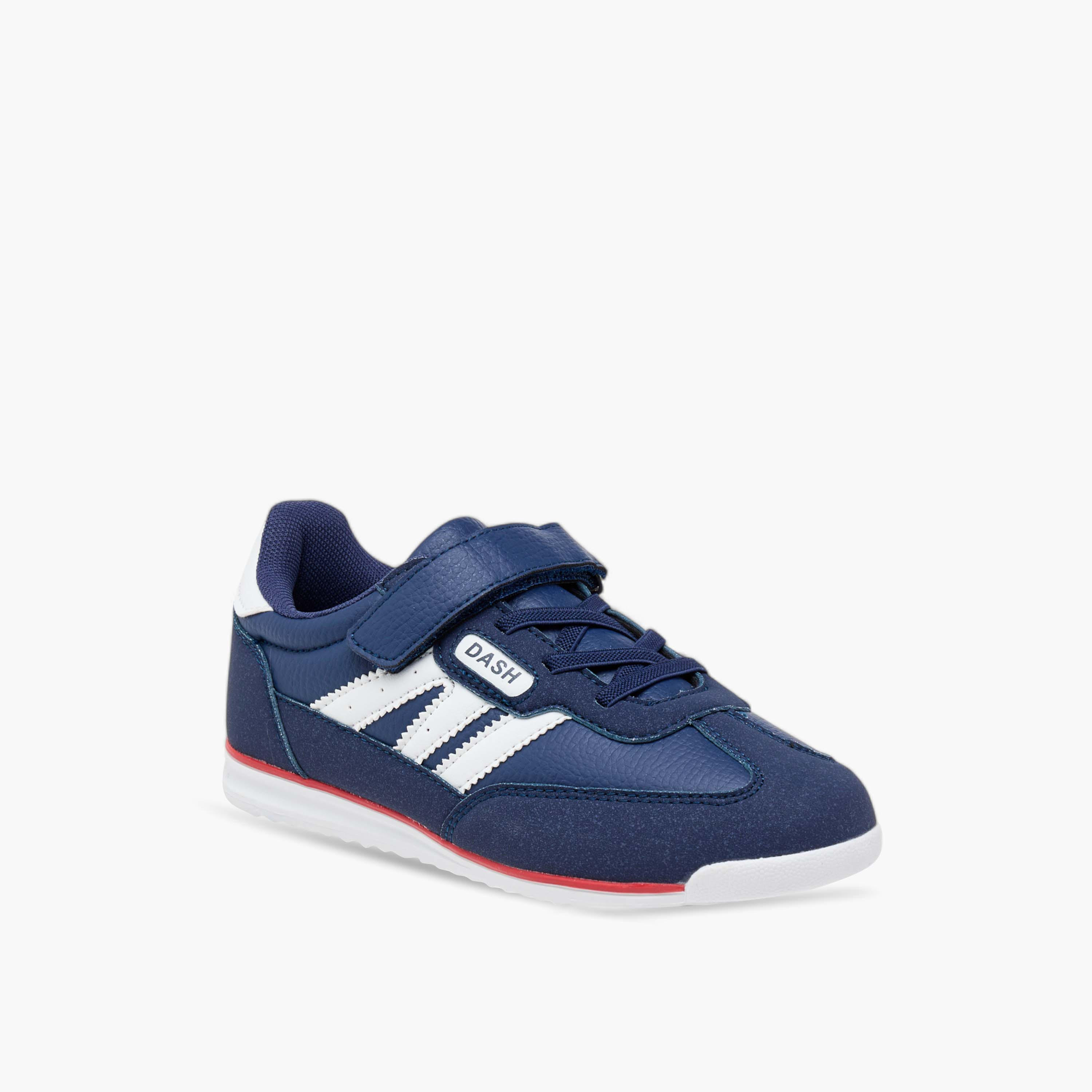 Dash Panelled Sneakers with Hook and Loop Closure-boys-shoes-sneakers-image-2