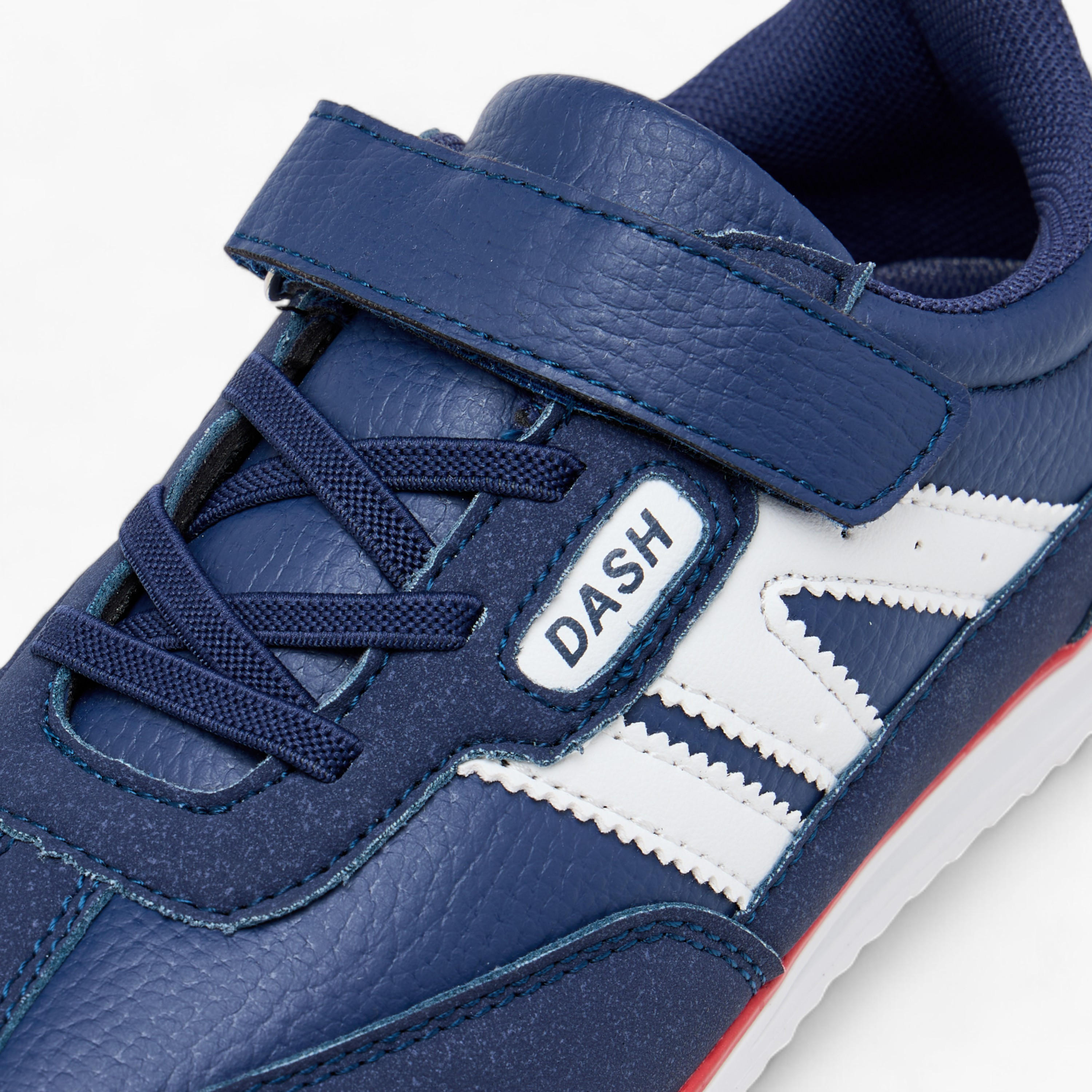 Dash Panelled Sneakers with Hook and Loop Closure-boys-shoes-sneakers-image-4