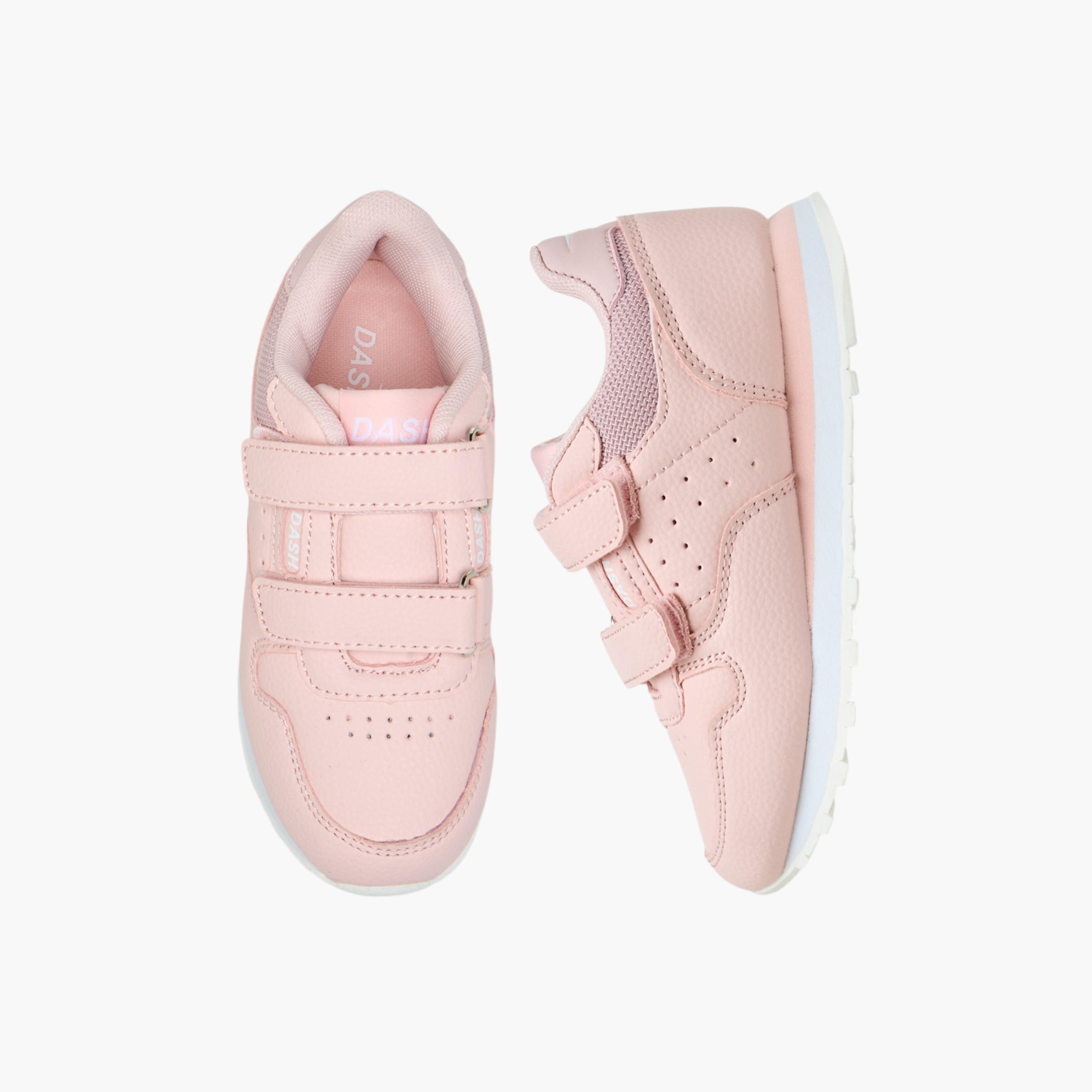 Dash Panelled Sneakers with Hook and Loop Closure-girls-shoes-sneakers-image-1