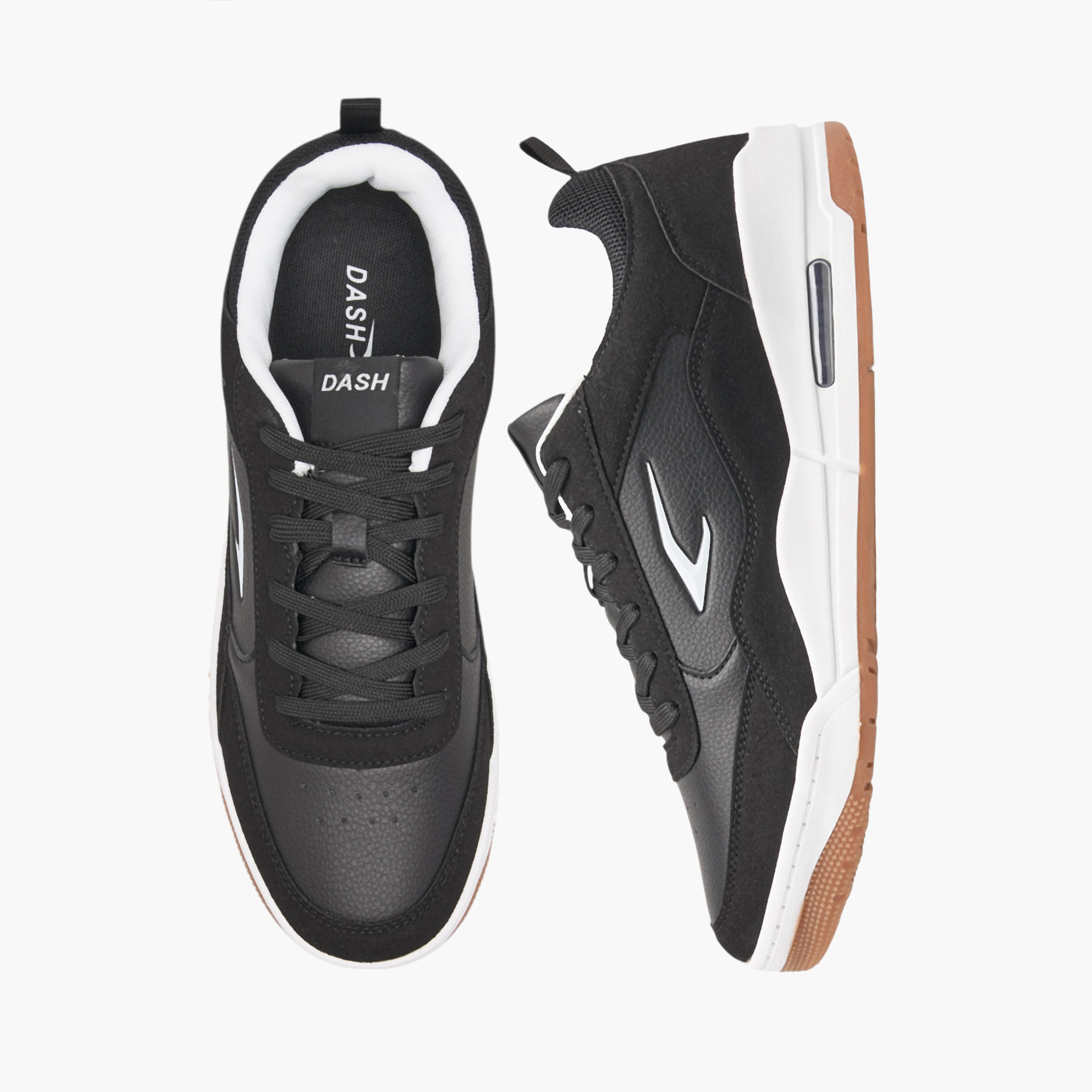 Dash Panelled Sneakers with Lace-Up Closure-men-shoes-sneakers-image-1