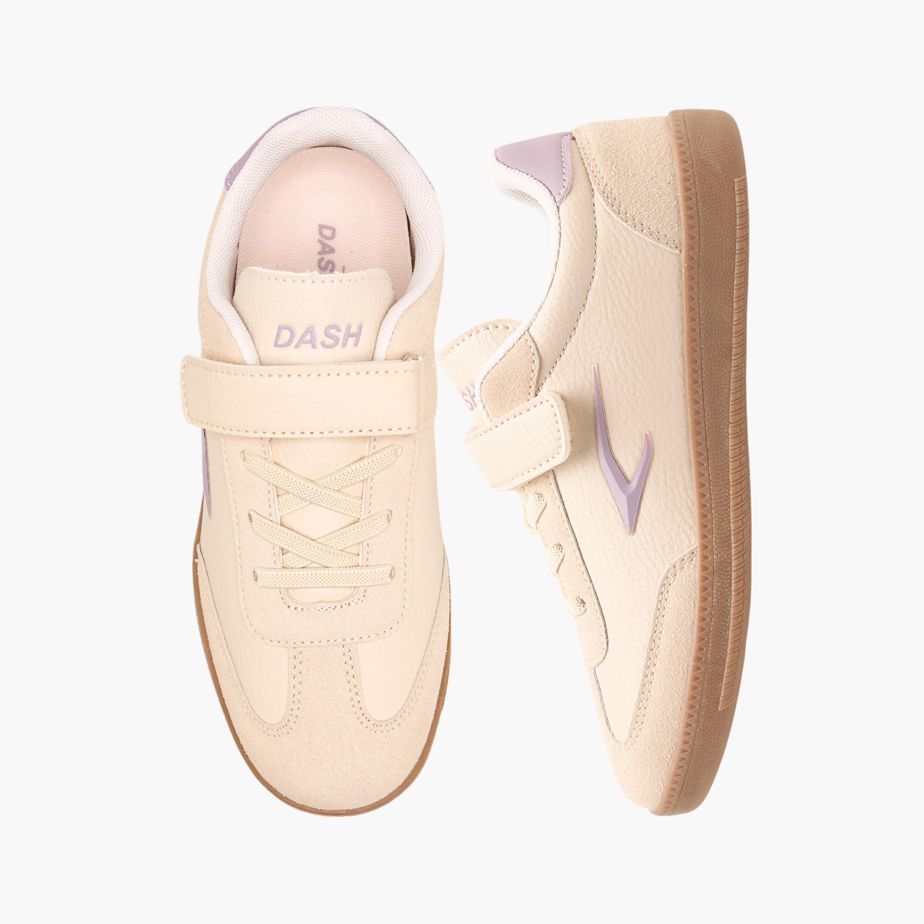 Dash Panelled Sneakers with Hook and Loop Closure-girls-shoes-sneakers-image-1