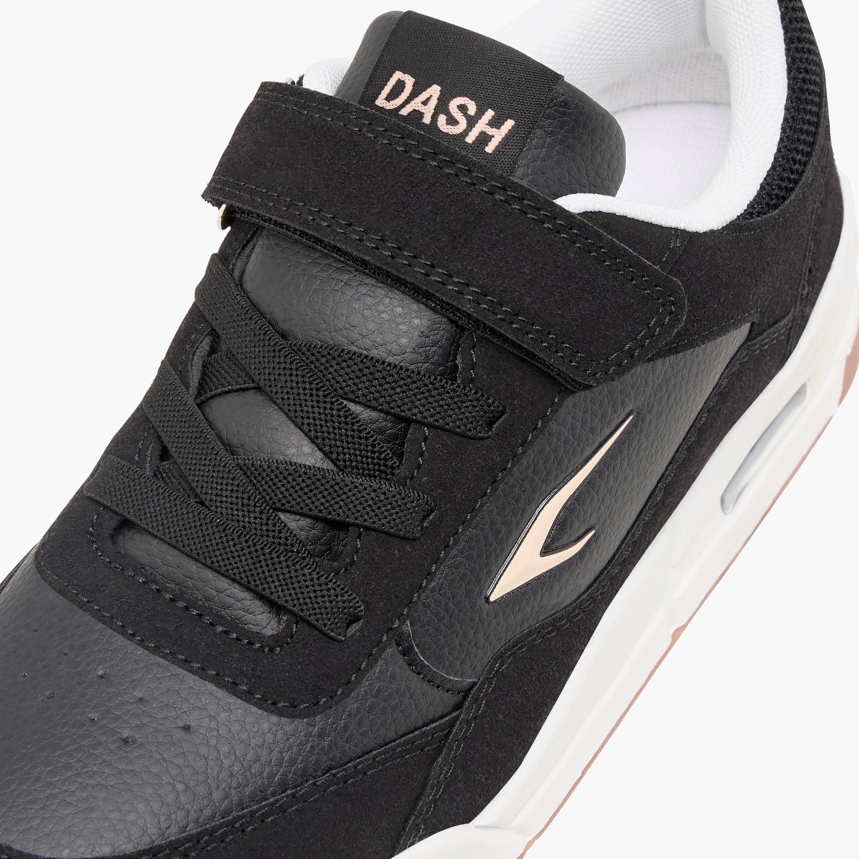Dash Panelled Sports Shoes with Hook and Loop Closure-girls-shoes-sports-image-4