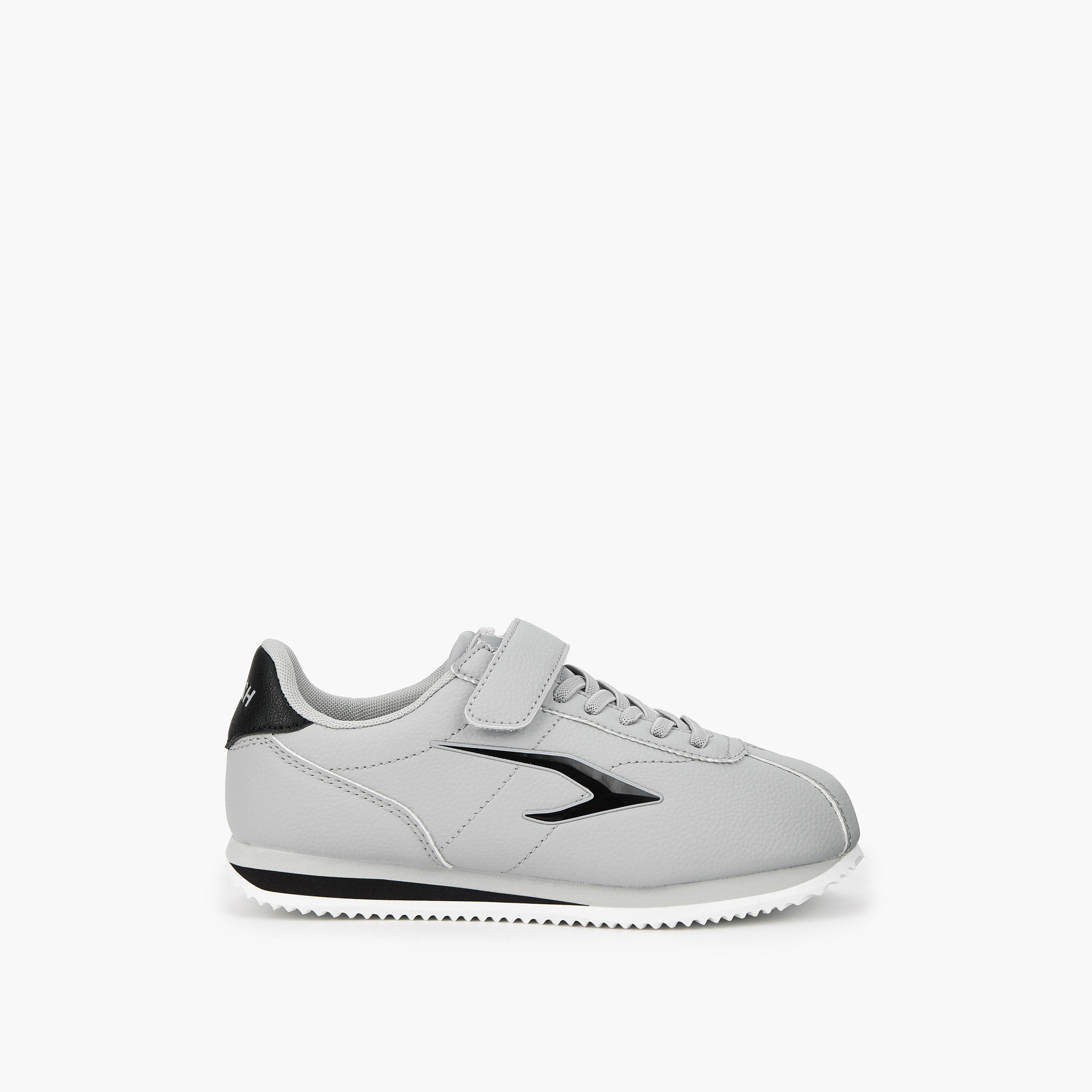 Dash Panelled Sneakers with Hook and Loop Closure-boys-shoes-sports-image-2