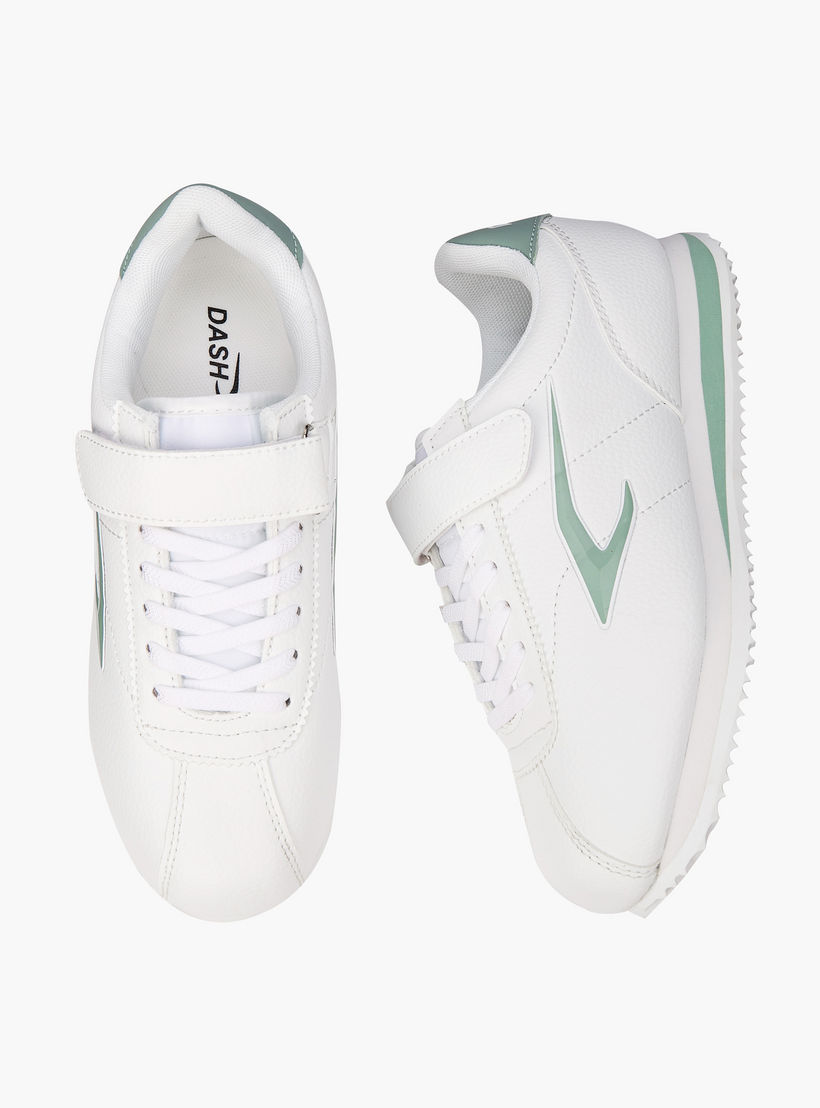 Dash Panelled Sneakers with Hook and Loop Closure-girls-shoes-sneakers-image-1