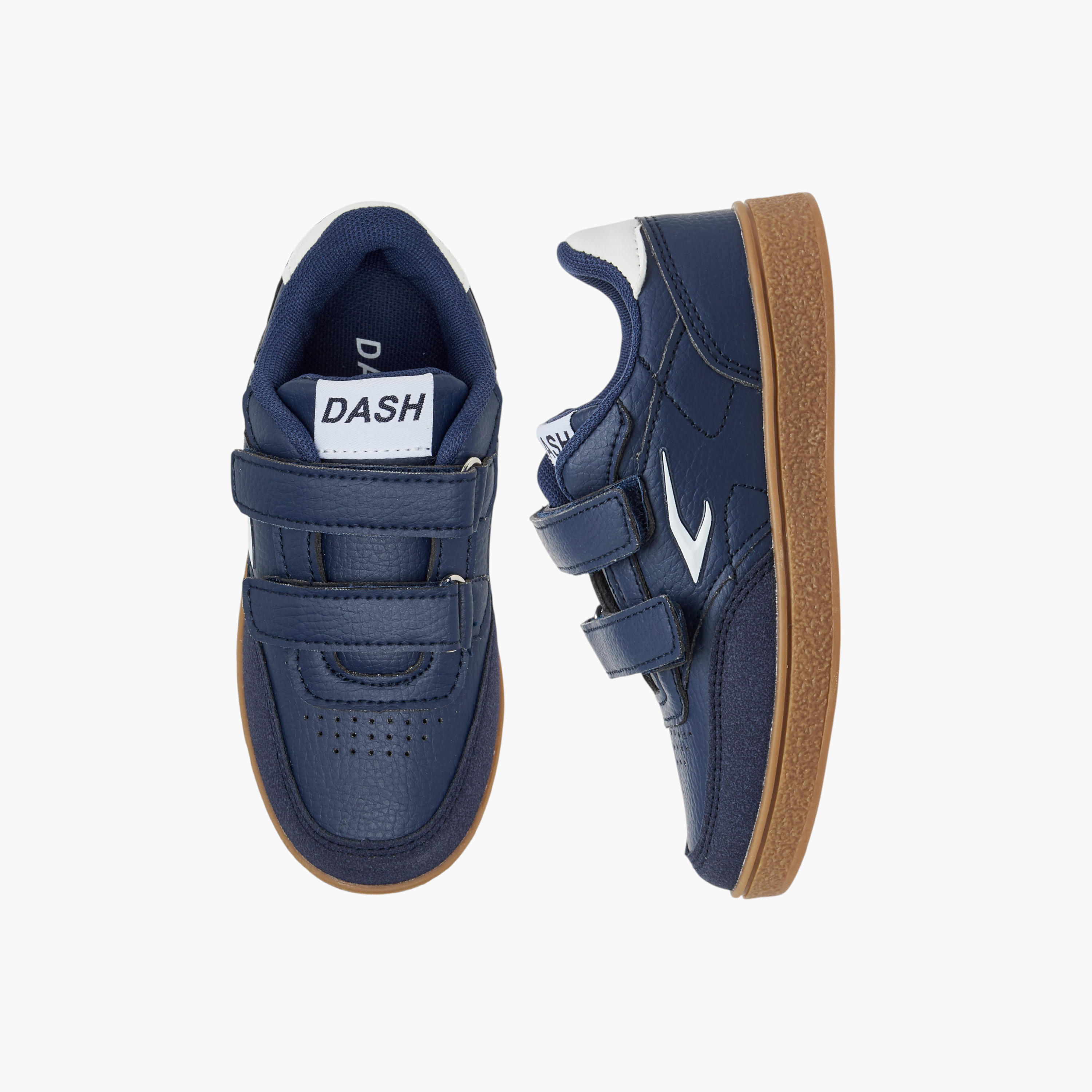 Dash Logo Detail Sneakers with Hook and Loop Closure-boys-shoes-sneakers-image-1