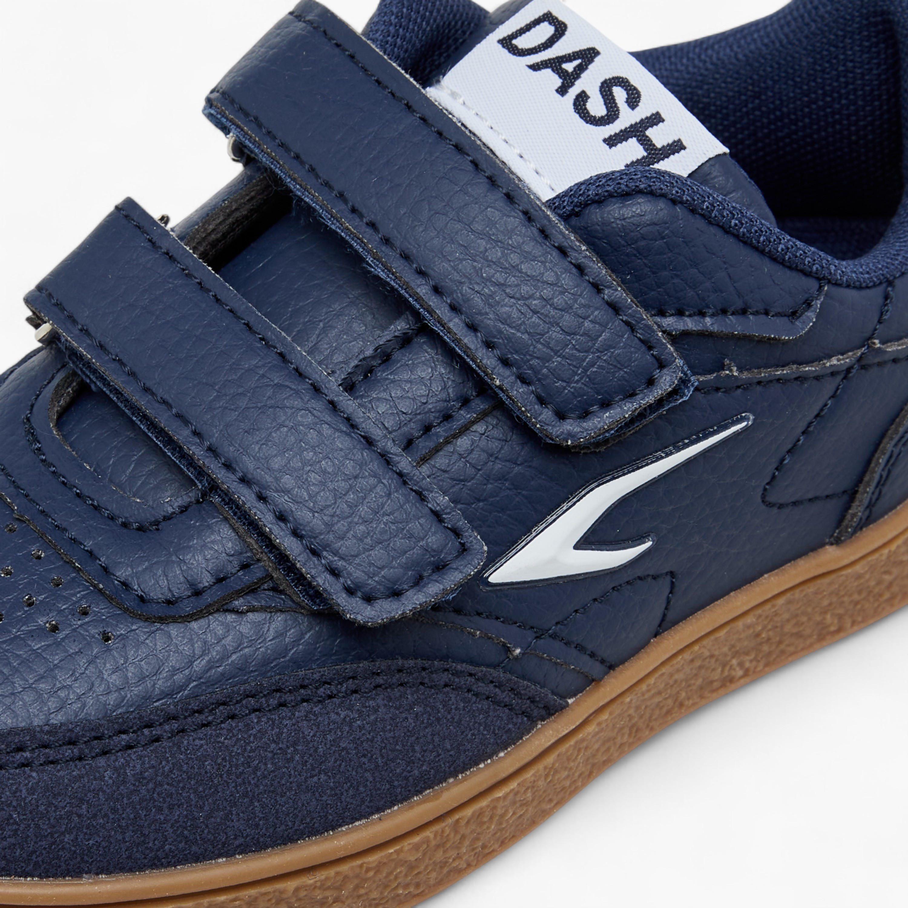 Dash Logo Detail Sneakers with Hook and Loop Closure-boys-shoes-sneakers-image-4