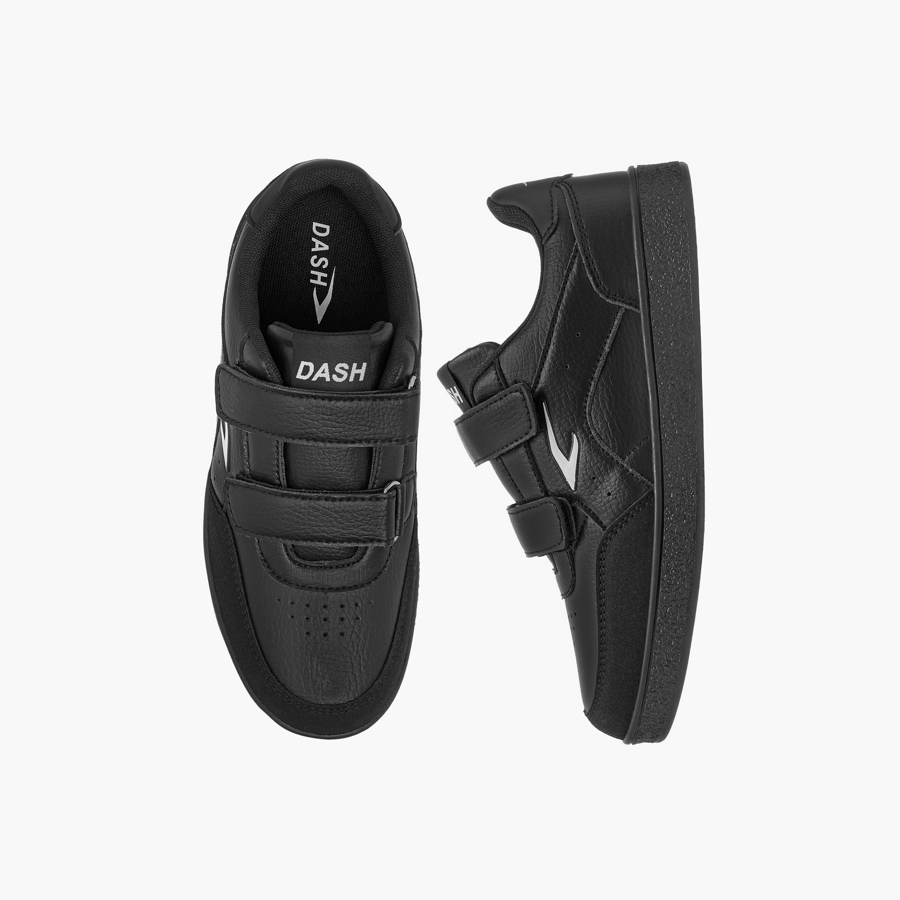Dash Logo Detail Sneakers with Hook and Loop Closure-boys-shoes-sneakers-image-1