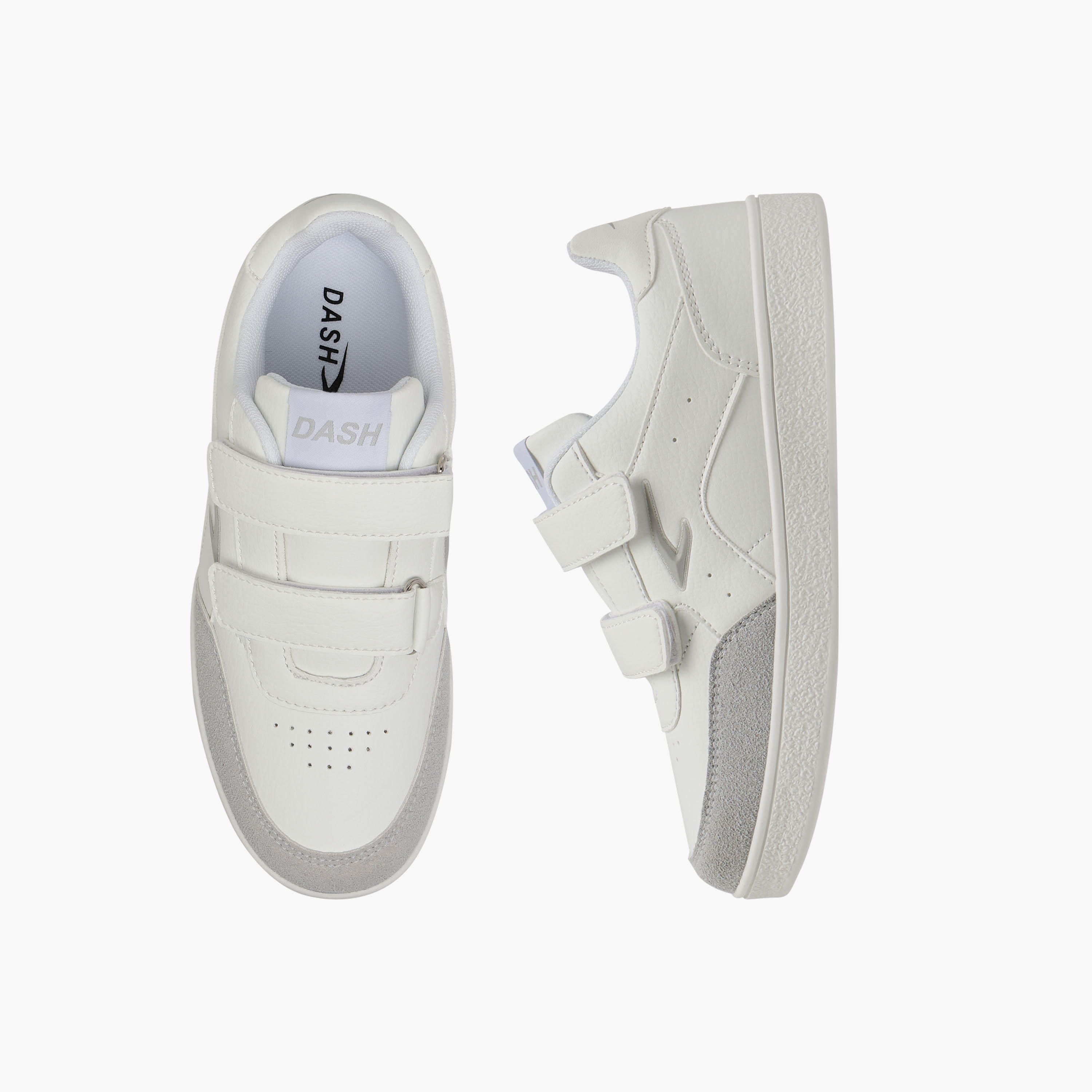 Dash Logo Detail Sneakers with Hook and Loop Closure-boys-shoes-sneakers-image-1