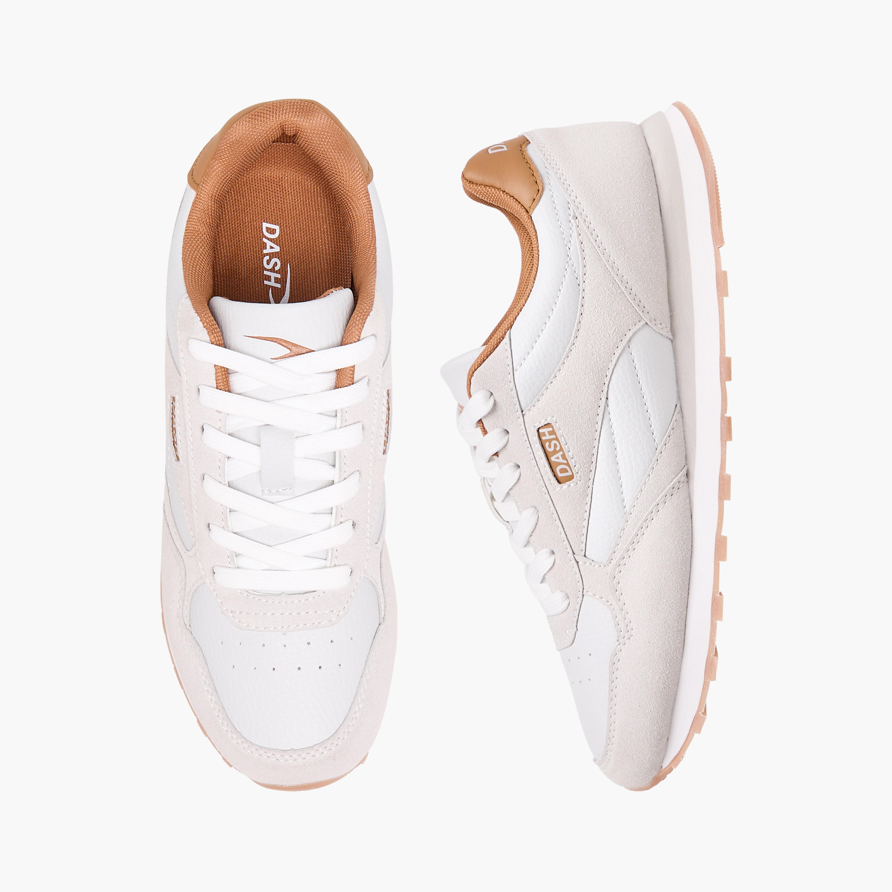 Dash Panelled Sneakers with Lace-Up Closure-women-shoes-sneakers-image-1