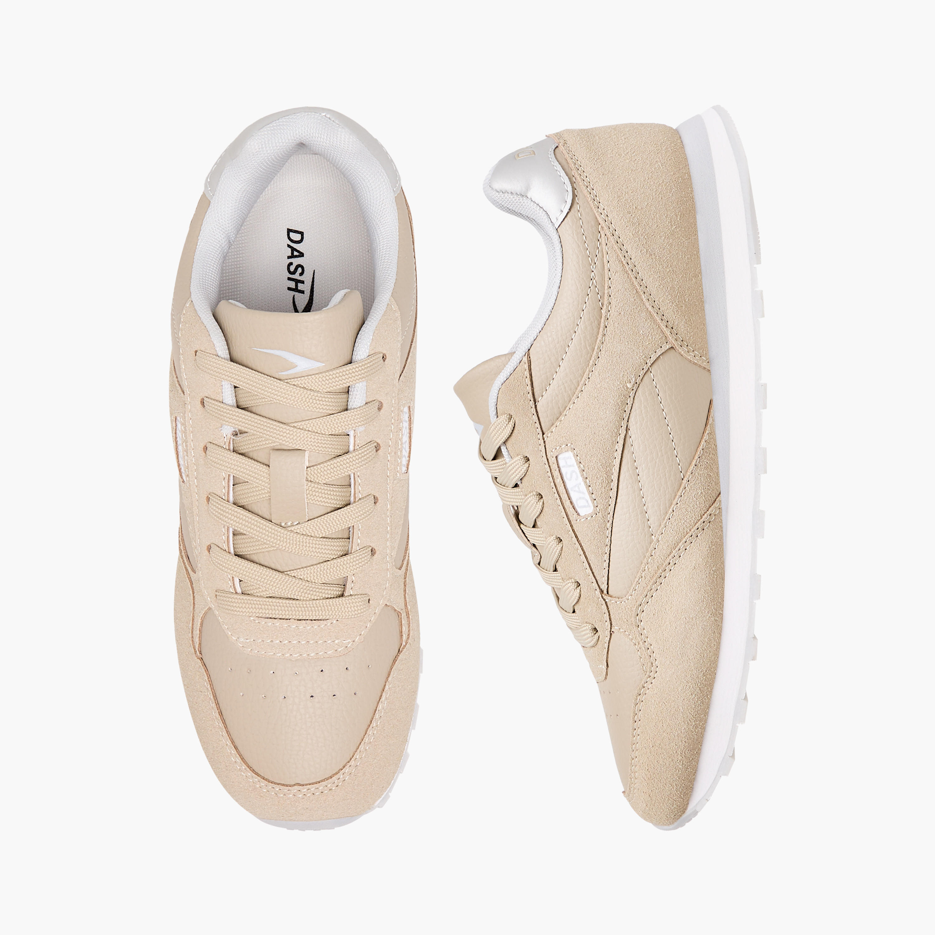 Dash Panelled Sneakers with Lace-Up Closure-women-shoes-sneakers-image-1