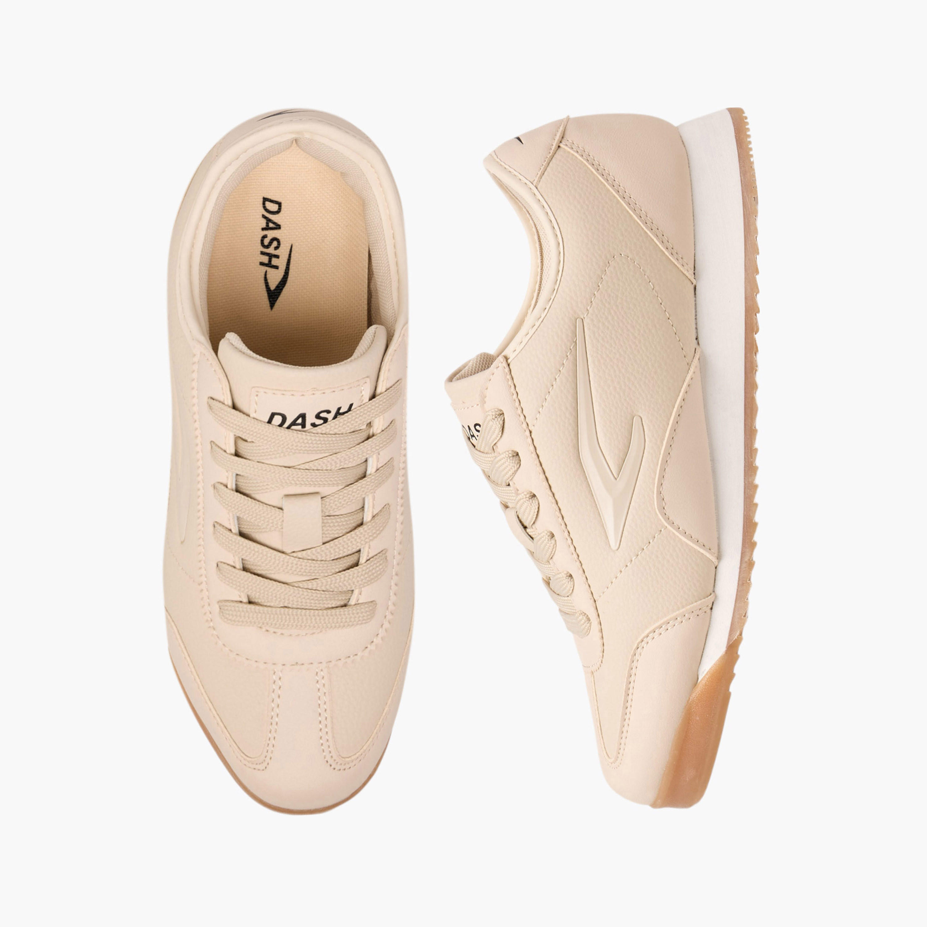 Dash Panelled Sneakers with Lace-Up Closure-women-shoes-sneakers-image-1