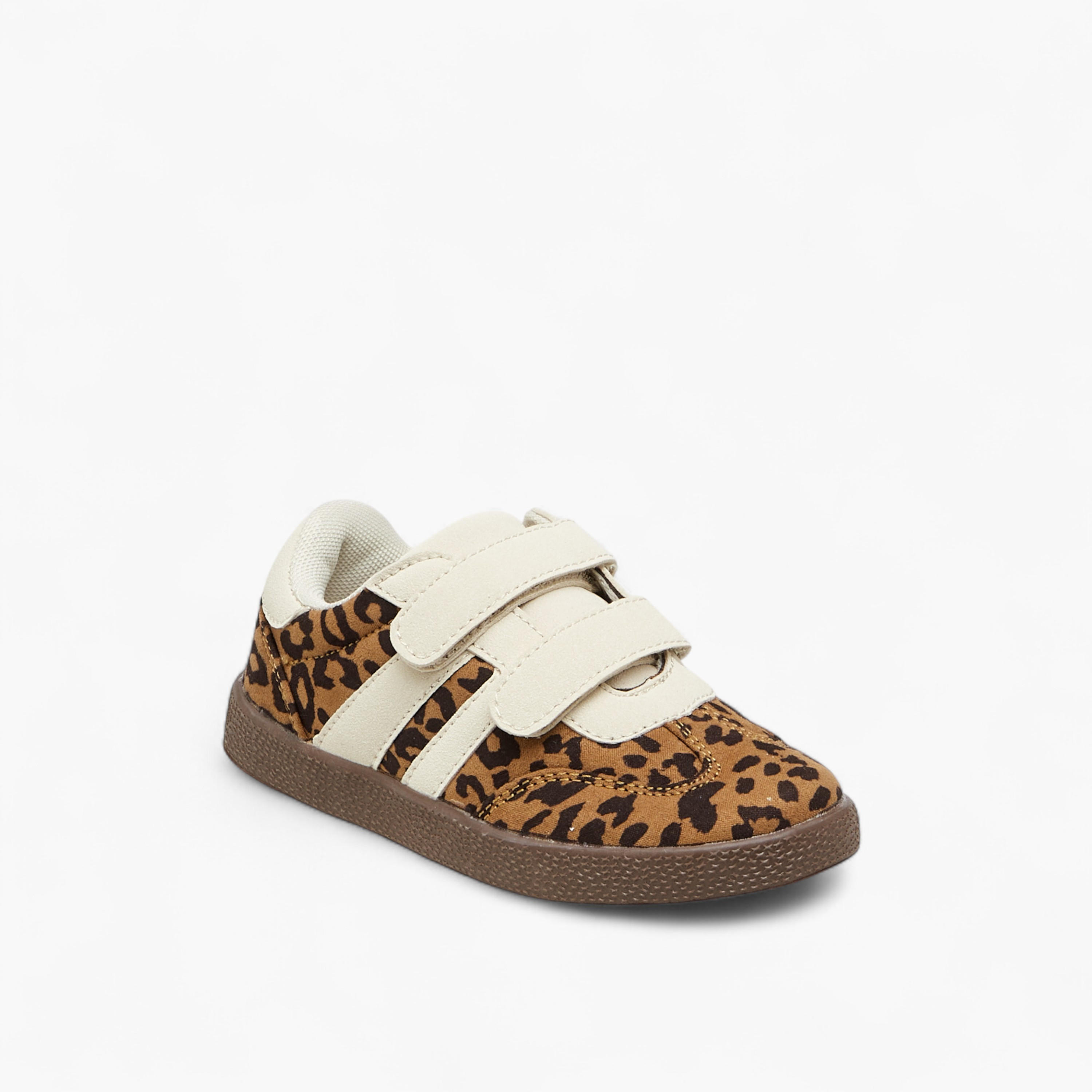 Flora Bella Animal Print Sneakers with Hook and Loop Closure-girls-shoes-sneakers-image-2