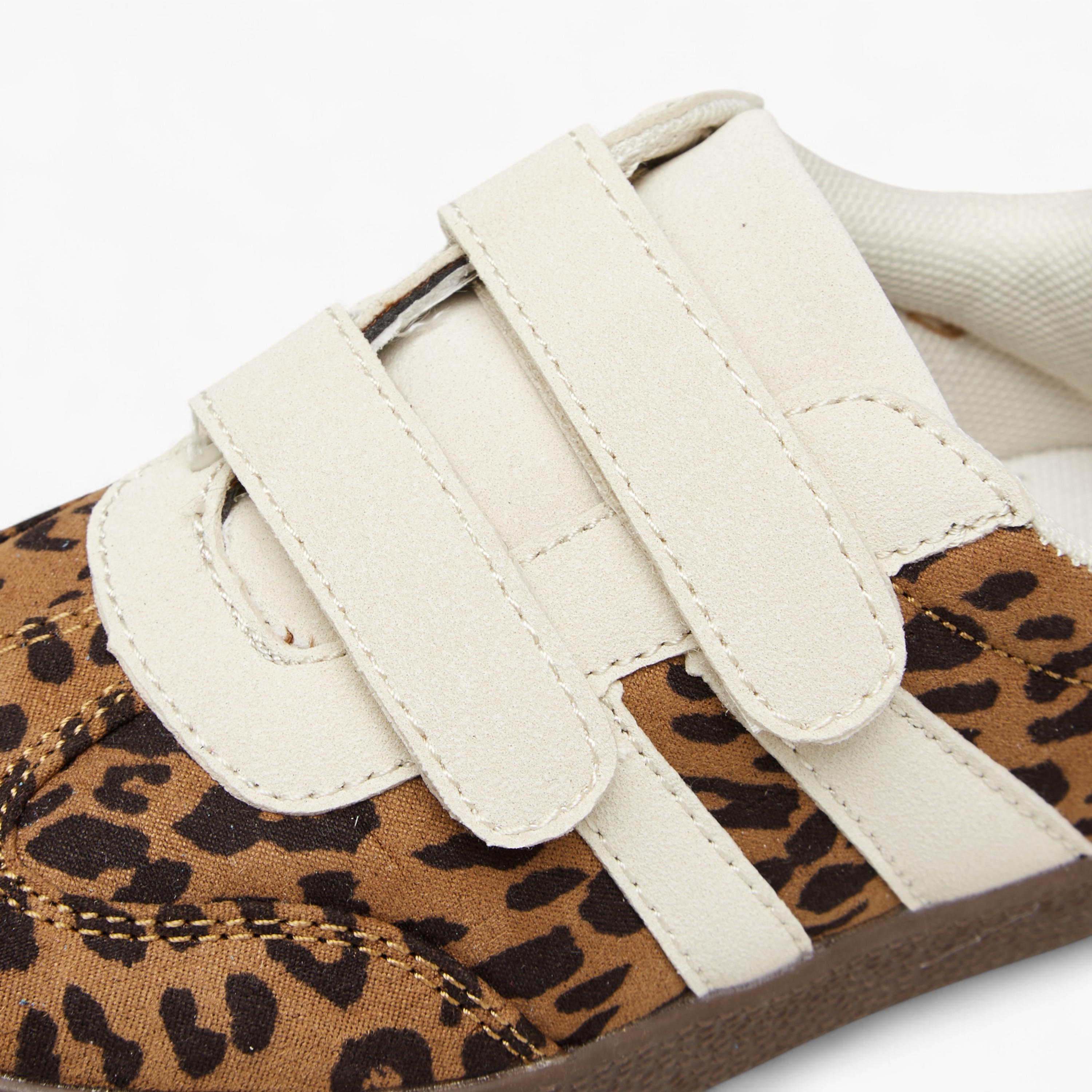Flora Bella Animal Print Sneakers with Hook and Loop Closure-girls-shoes-sneakers-image-4