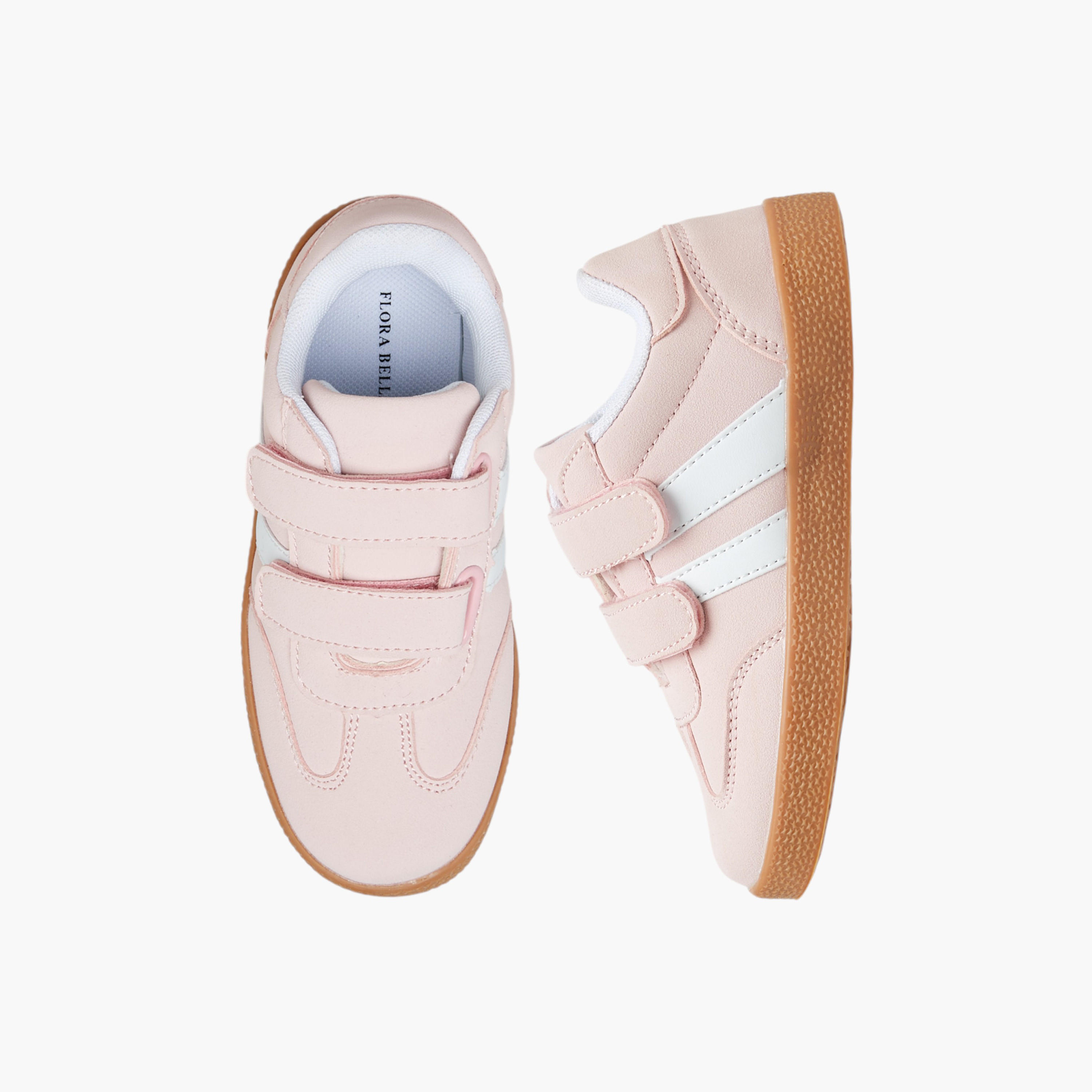 Flora Bella Panelled Sneakers with Hook and Loop Closure-girls-shoes-sneakers-image-1