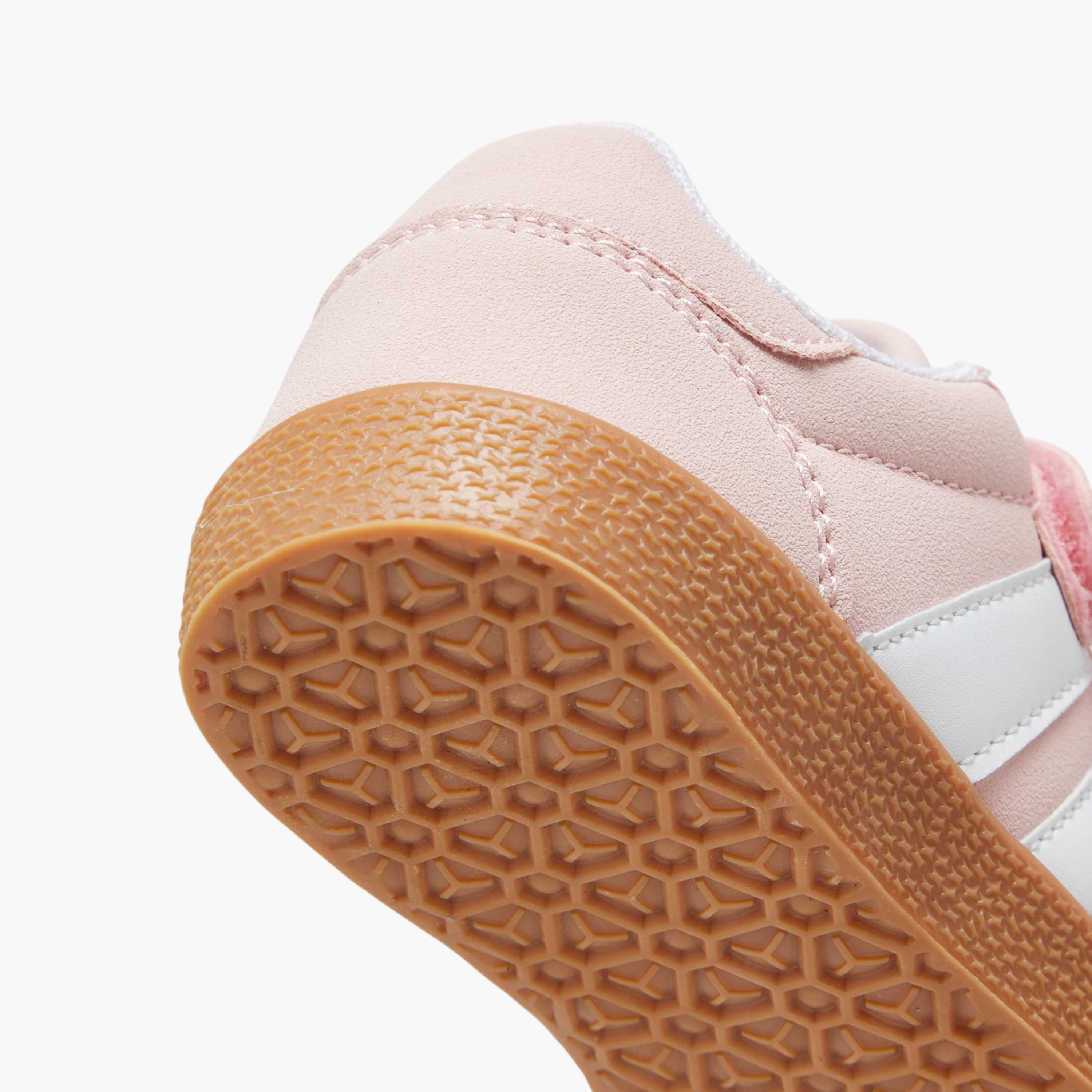 Flora Bella Panelled Sneakers with Hook and Loop Closure-girls-shoes-sneakers-image-5