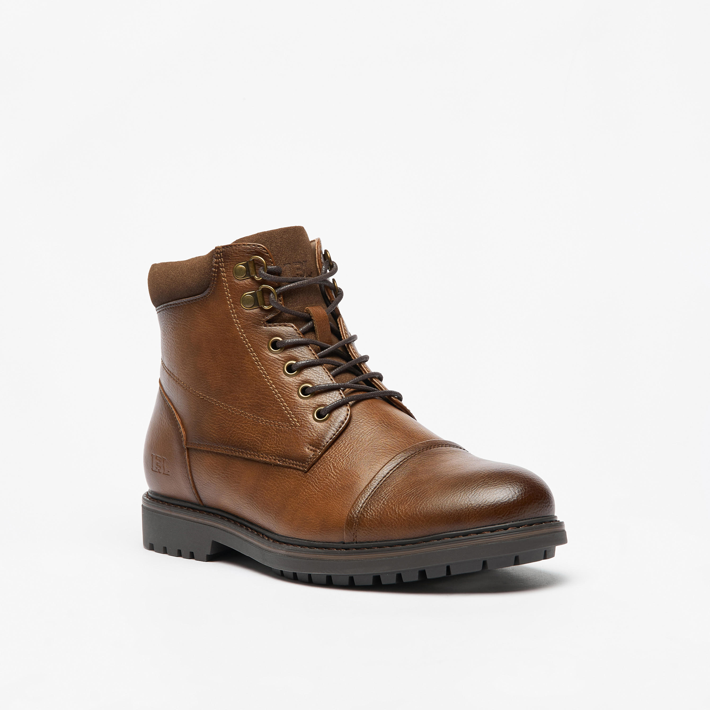 LBL By Shoexpress Textured Chukka Boots with Zip Closure-men-shoes-boots-image-1
