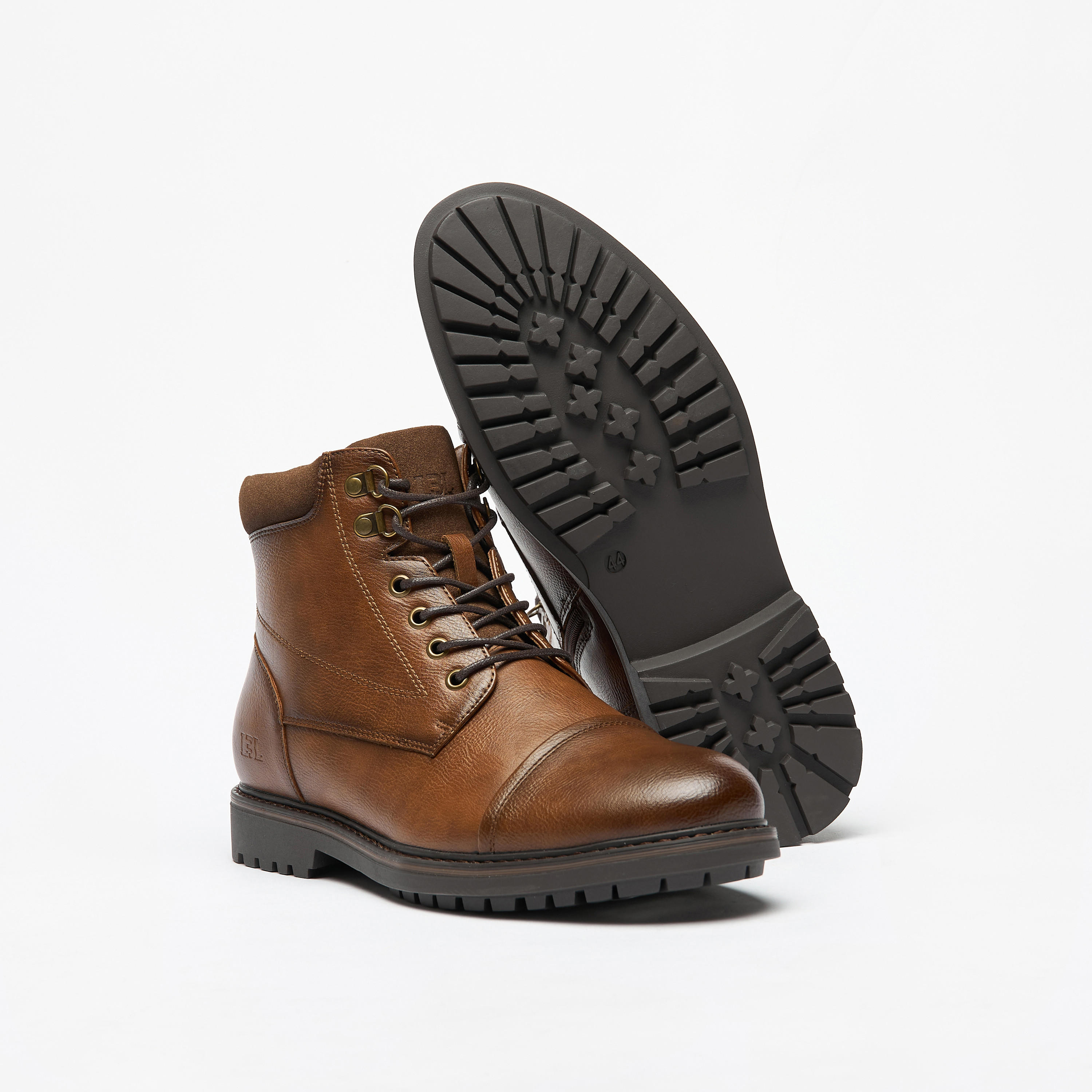 LBL By Shoexpress Textured Chukka Boots with Zip Closure-men-shoes-boots-image-4