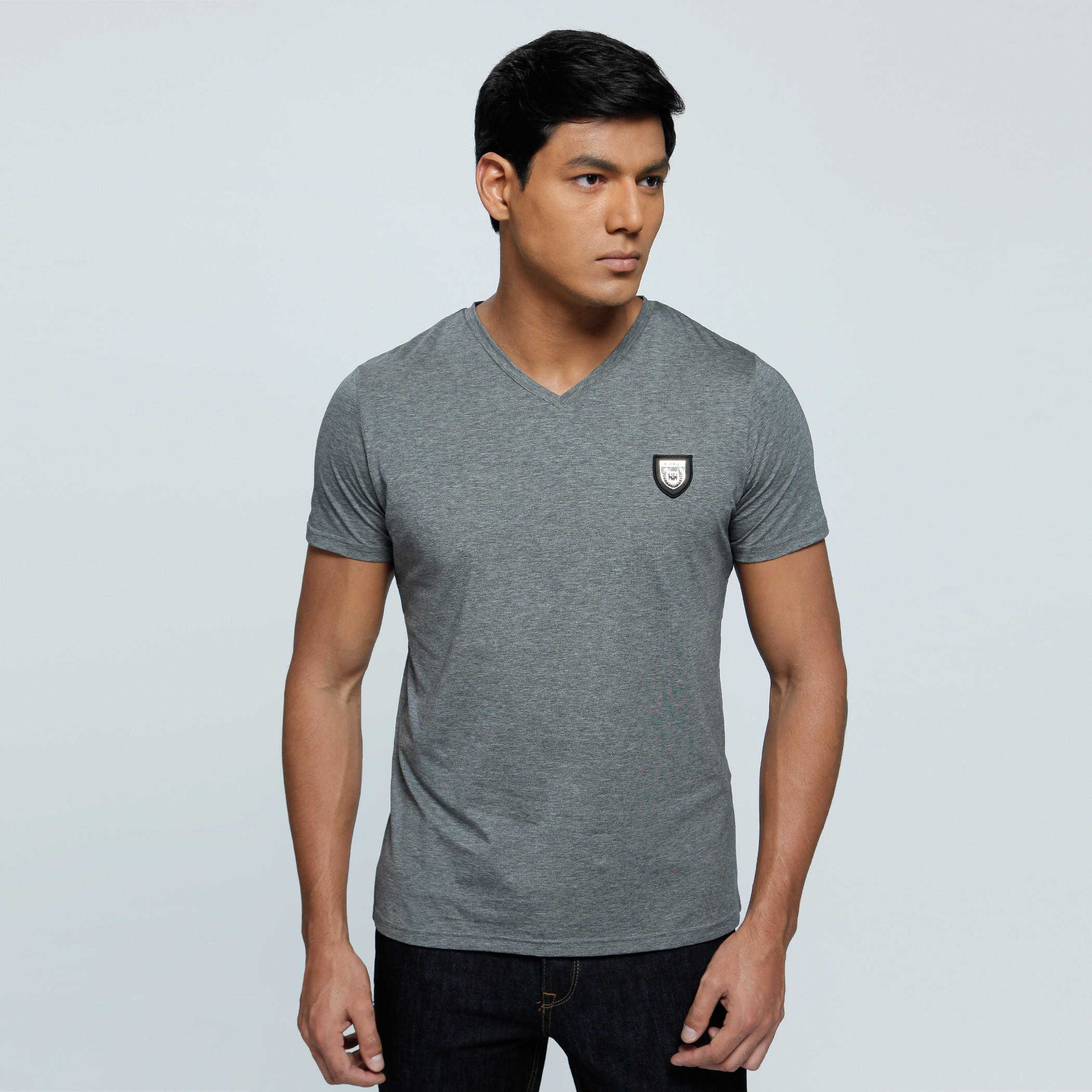 L'Homme V-Neck T-Shirt with Short Sleeves-men-clothing-tshirtsandpolos-tshirts-image-1