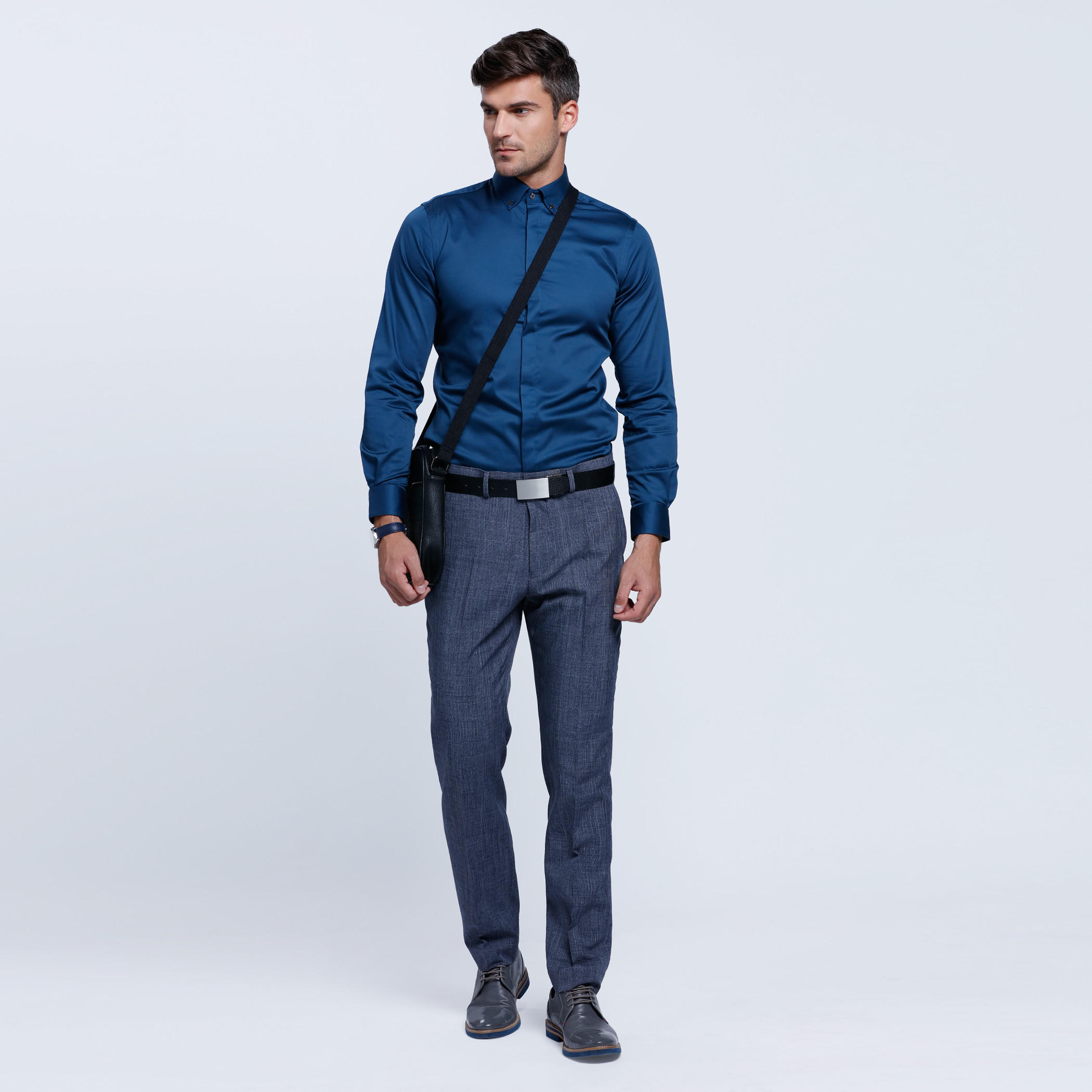 L'HOMME Long Sleeves Shirt with Button Placket-men-clothing-shirts-image-10