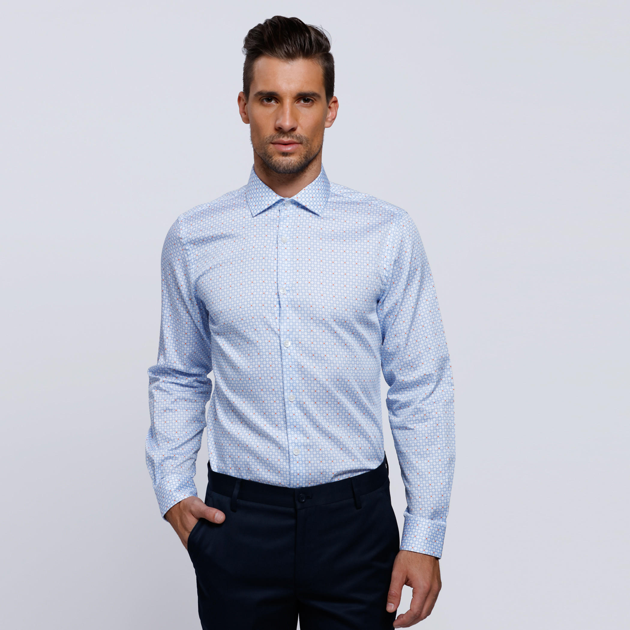 Printed Shirt with Complete Placket and Long Sleeves-men-clothing-shirts-image-1