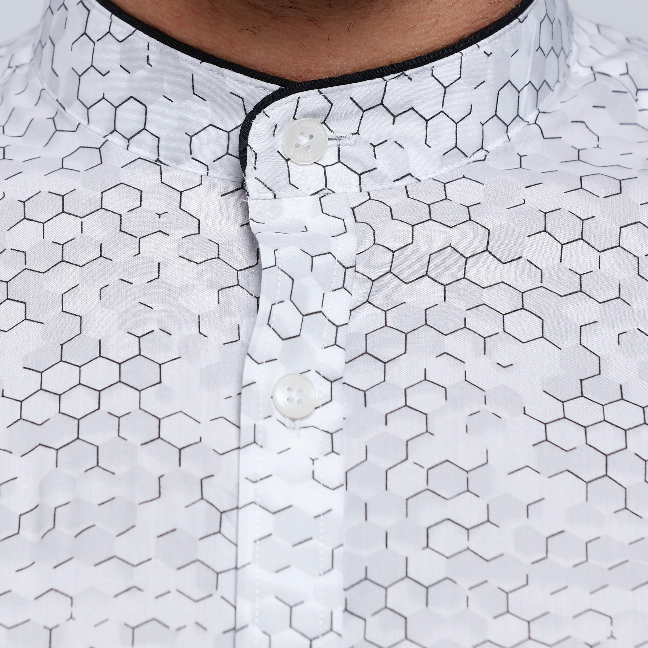 L'HOMME Printed Shirt with Mandarin Collar and Long Sleeves-men-clothing-shirts-image-4