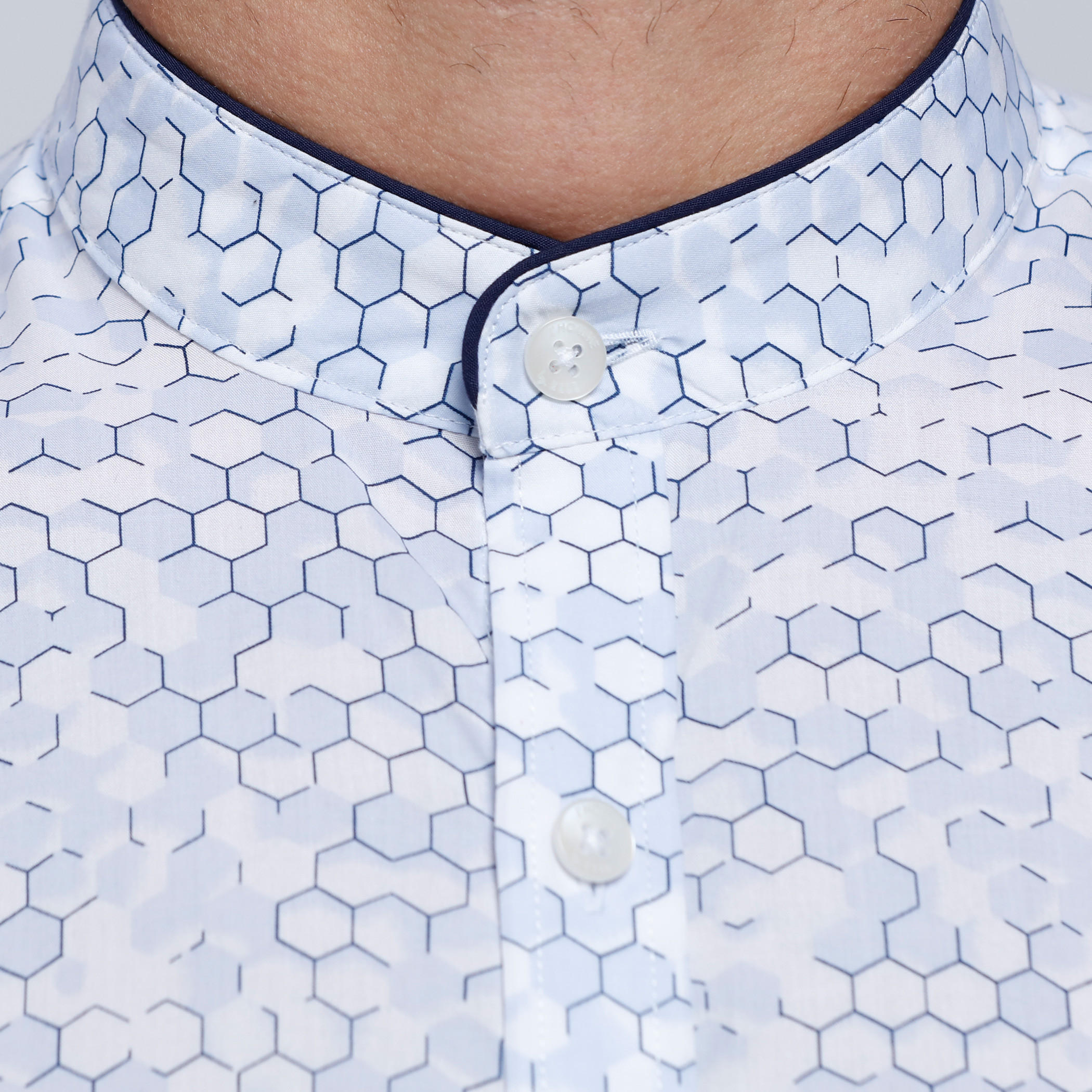 L'HOMME Printed Shirt with Mandarin Collar and Long Sleeves-men-clothing-shirts-image-9
