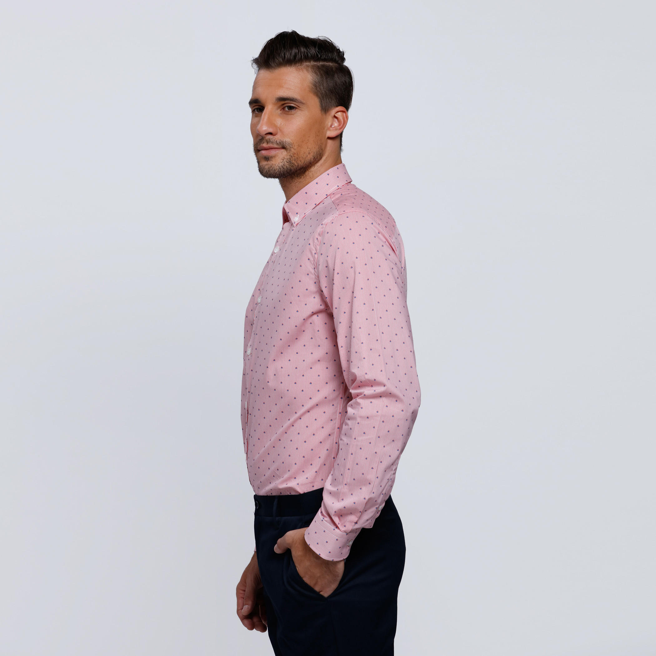 L'HOMME Printed Shirt with Complete Placket and Long Sleeves-men-clothing-shirts-image-3