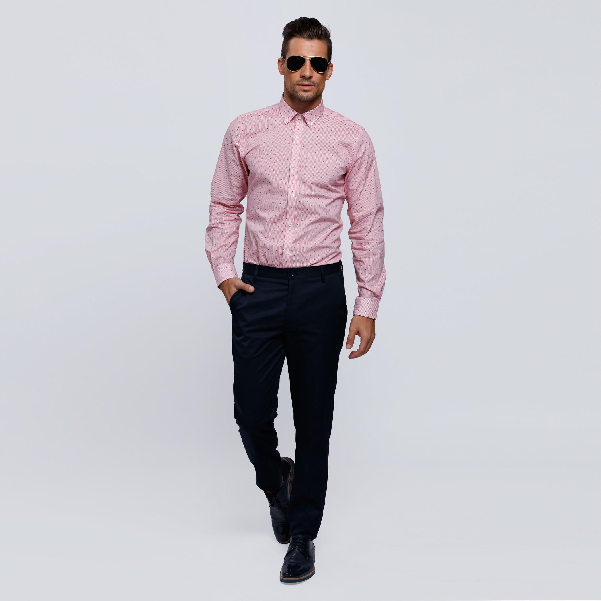 L'HOMME Printed Shirt with Complete Placket and Long Sleeves-men-clothing-shirts-image-5