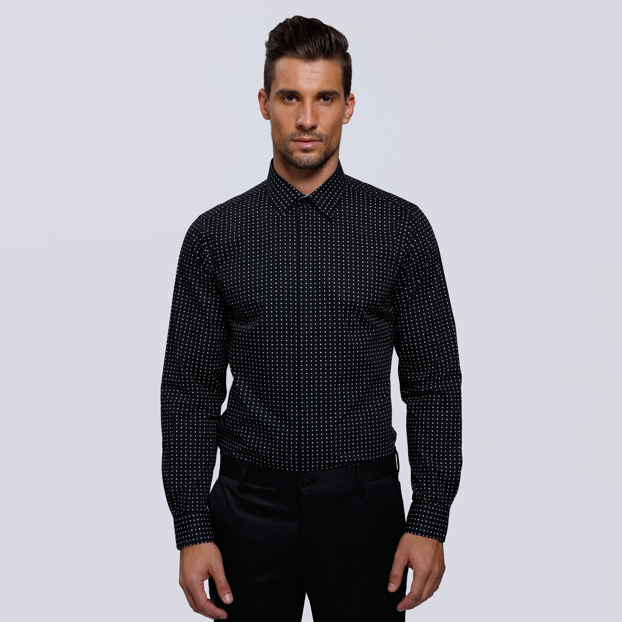 L'HOMME Printed Shirt with Complete Placket and Long Sleeves-men-clothing-shirts-image-1