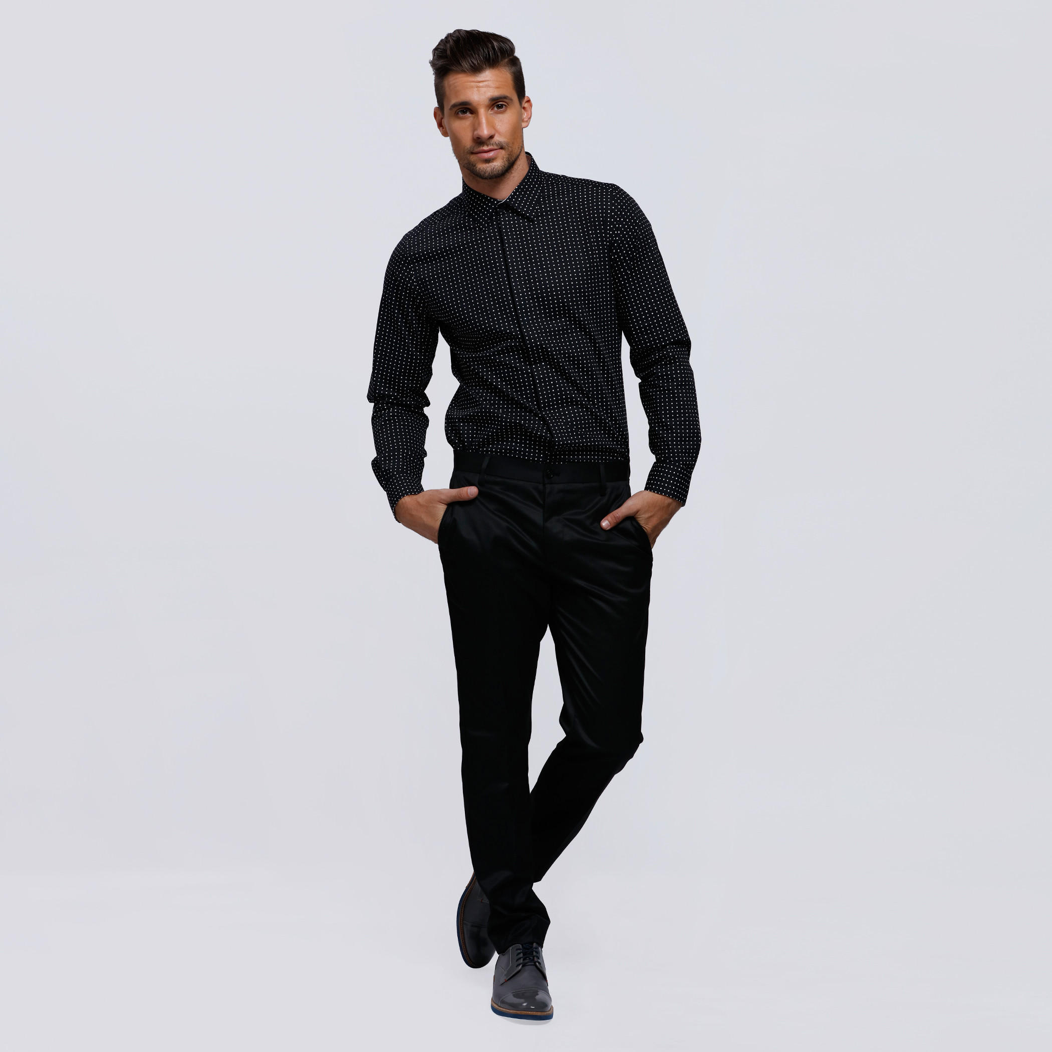 L'HOMME Printed Shirt with Complete Placket and Long Sleeves-men-clothing-shirts-image-5