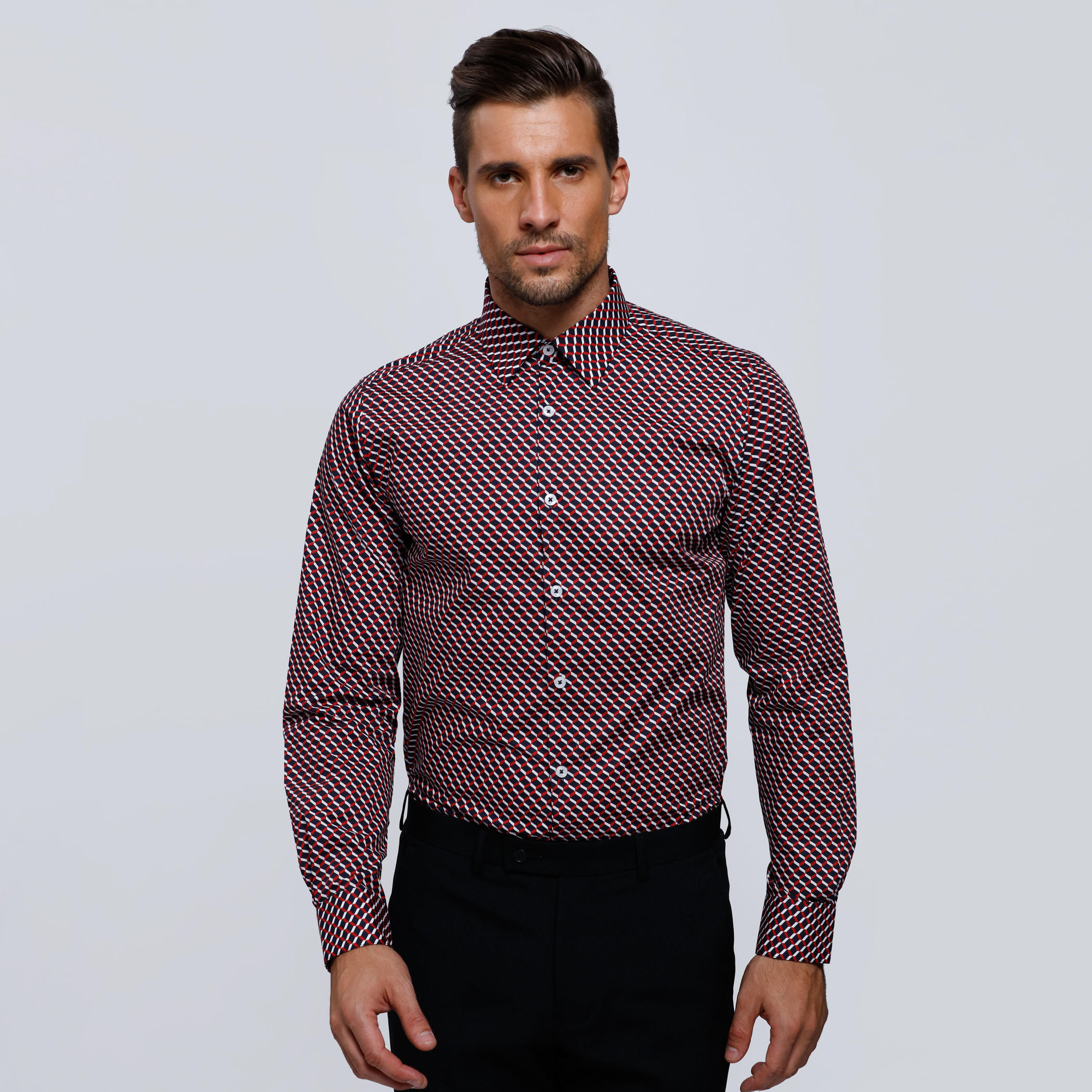 Printed Shirt with Complete Placket and Long Sleeves-men-clothing-shirts-image-1