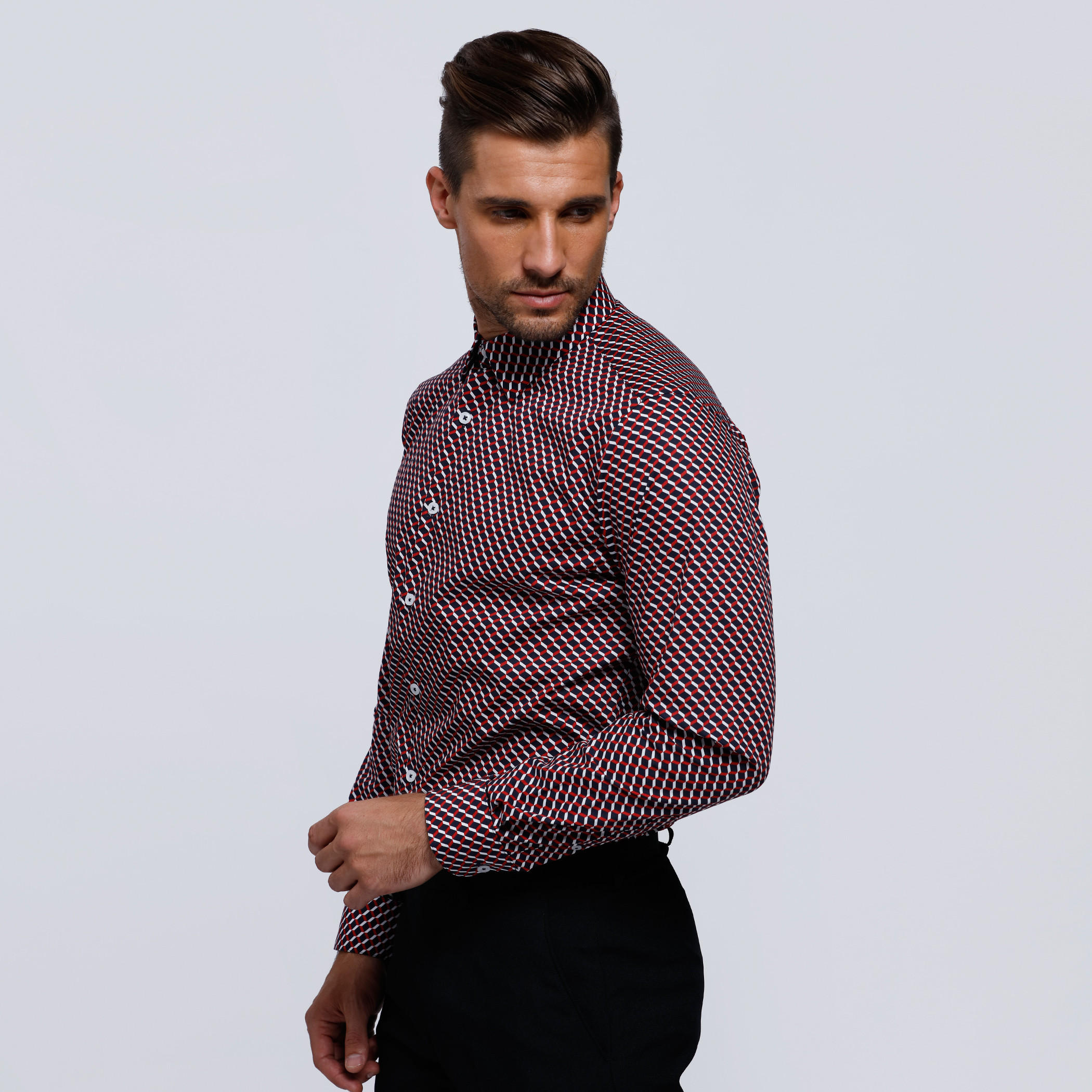 Printed Shirt with Complete Placket and Long Sleeves-men-clothing-shirts-image-3
