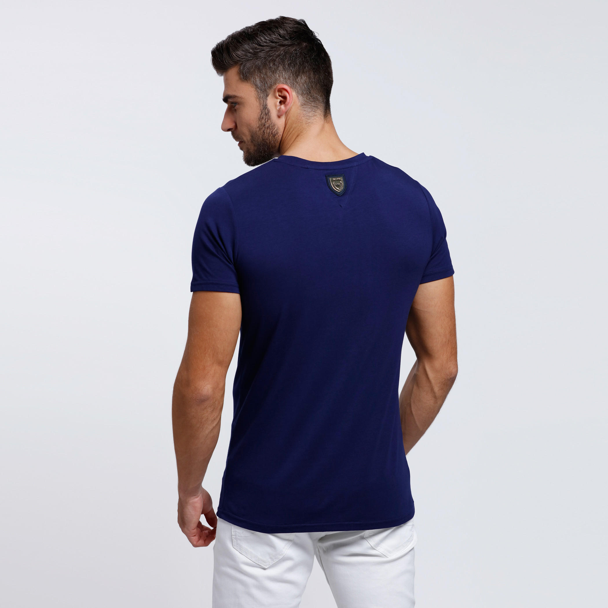 V-Neck T-Shirt with Short Sleeves-men-clothing-tshirtsandpolos-tshirts-image-2