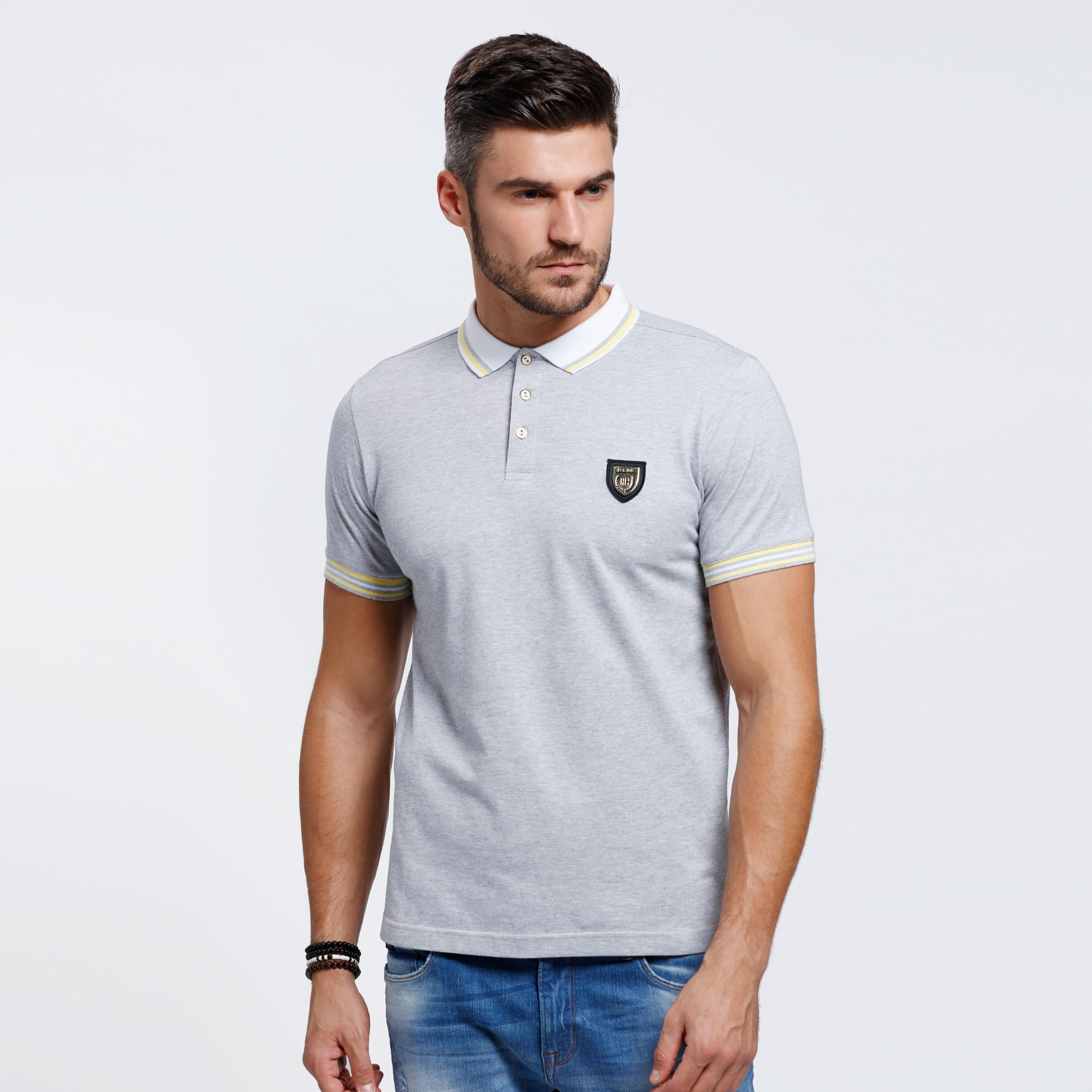 Polo Neck T-Shirt with Short Sleeves-men-clothing-tshirtsandpolos-tshirts-image-1