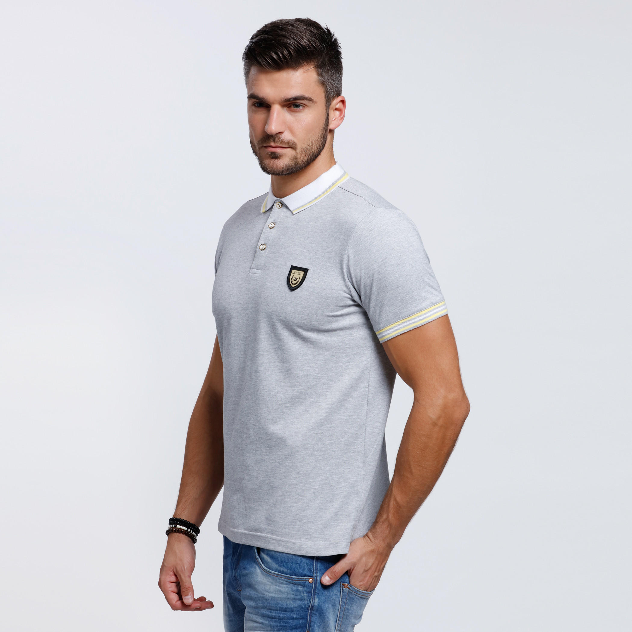 Polo Neck T-Shirt with Short Sleeves-men-clothing-tshirtsandpolos-tshirts-image-3