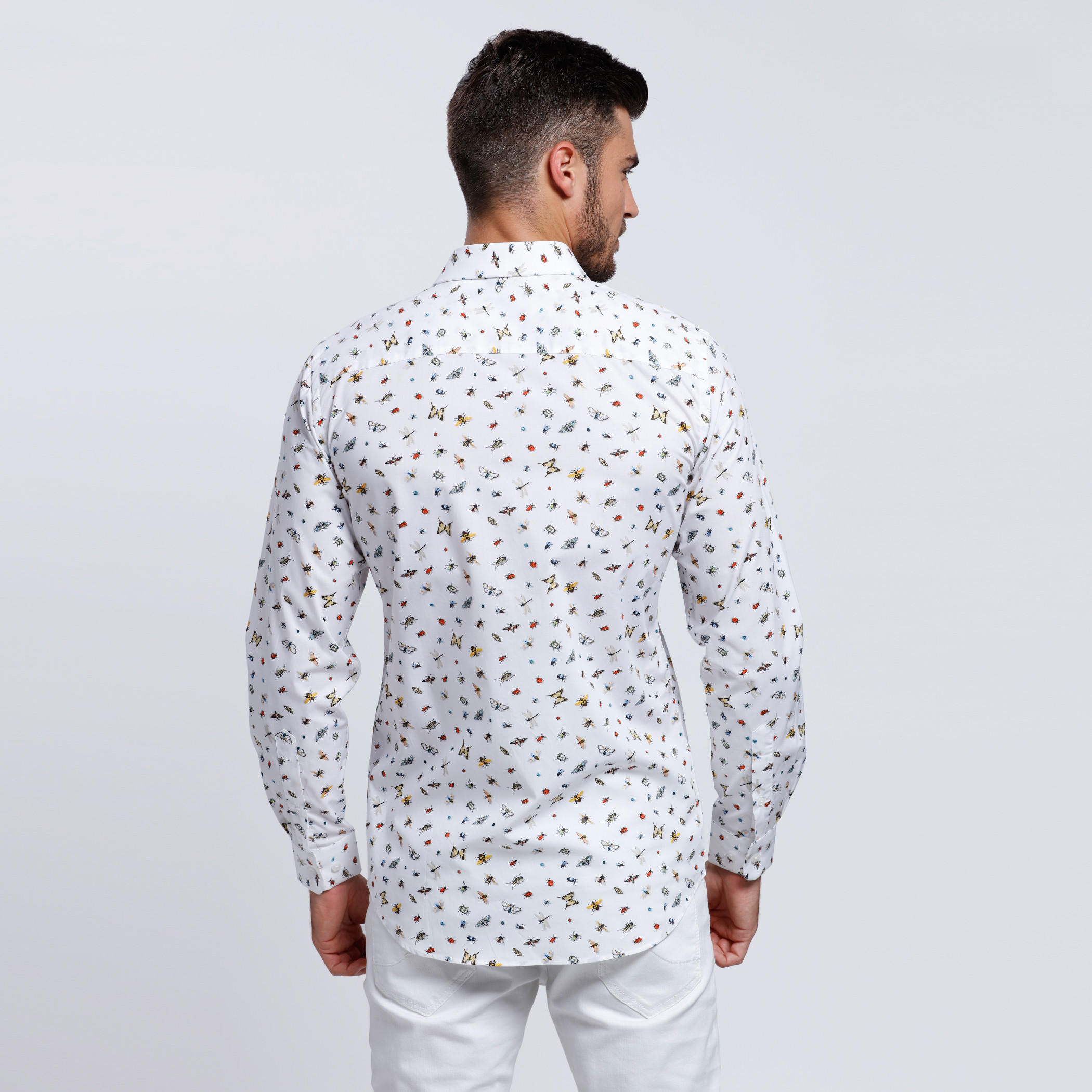 L'HOMME All Over Print Shirt with Long Sleeves-men-clothing-shirts-image-2