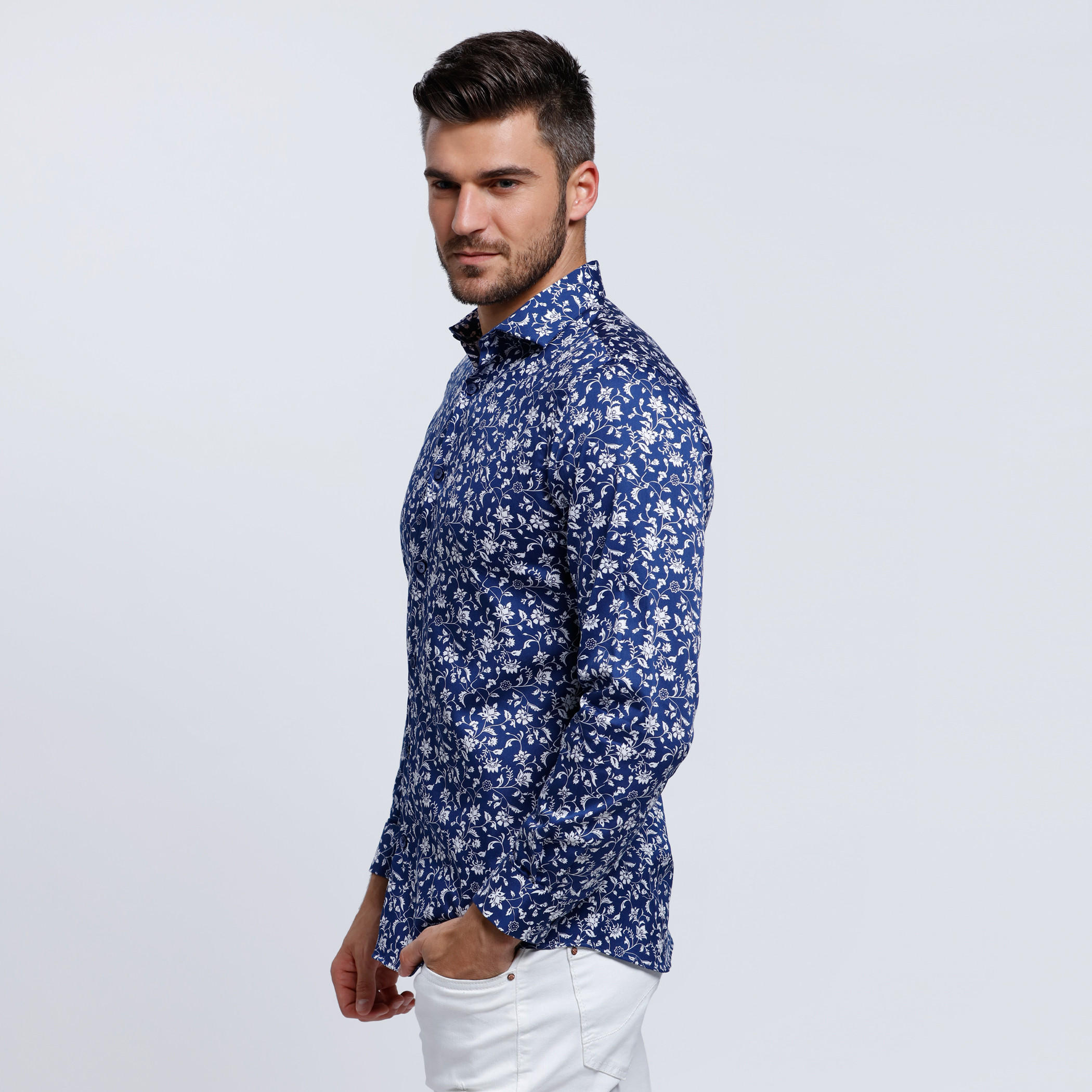 L'HOMME Printed Long Sleeve Shirt-men-clothing-shirts-image-3