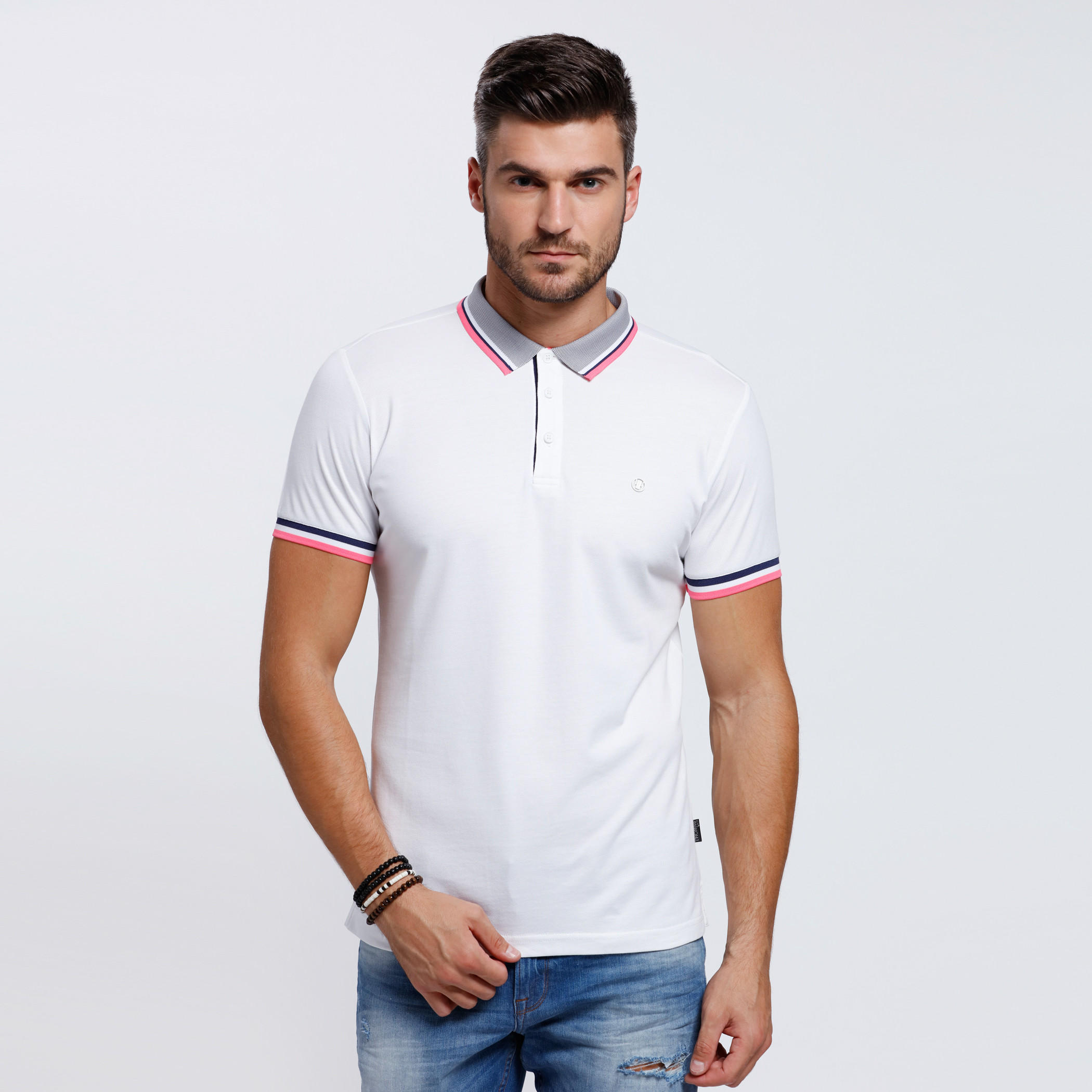 Polo Neck T-Shirt with Short Sleeves-men-clothing-tshirtsandpolos-tshirts-image-1