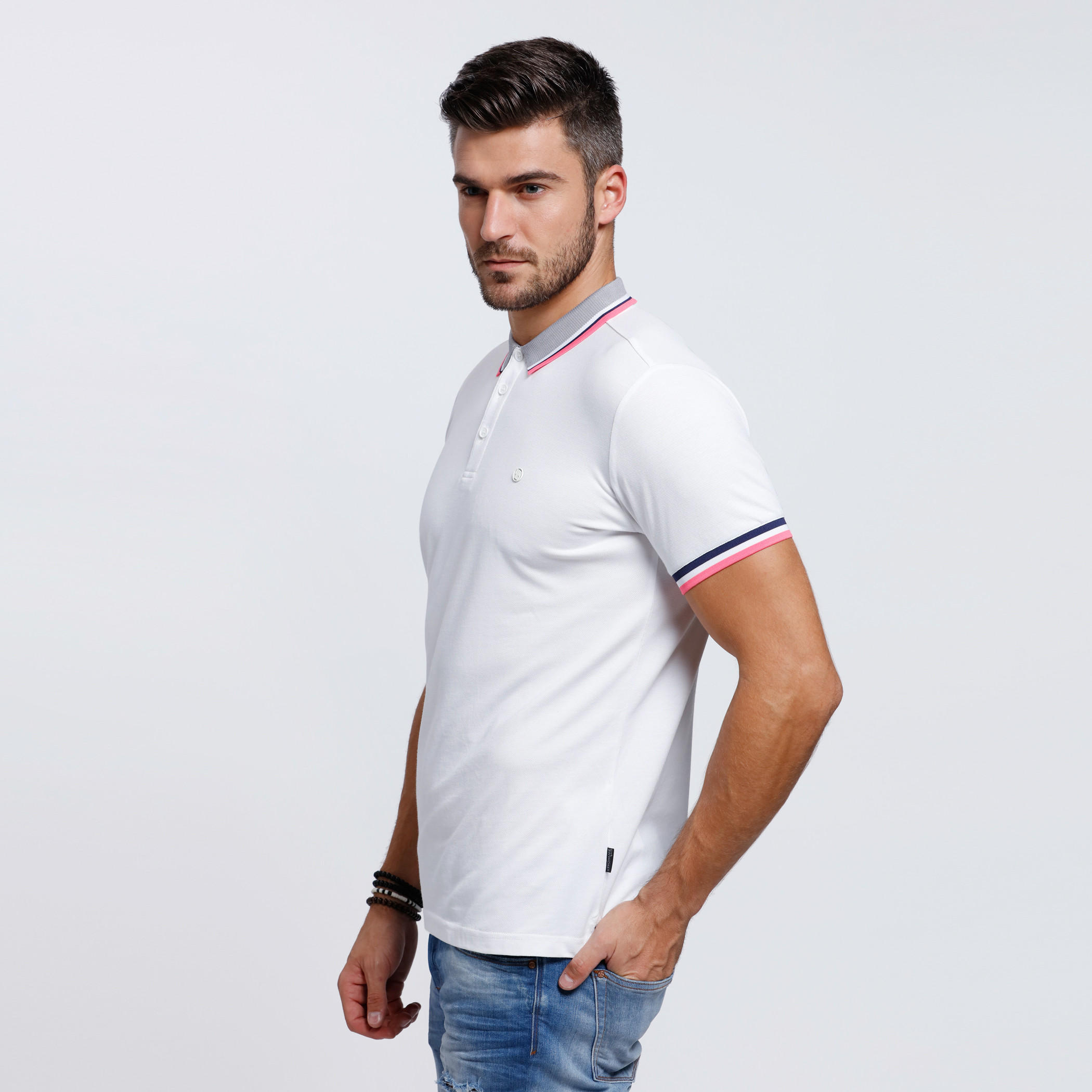 Polo Neck T-Shirt with Short Sleeves-men-clothing-tshirtsandpolos-tshirts-image-3