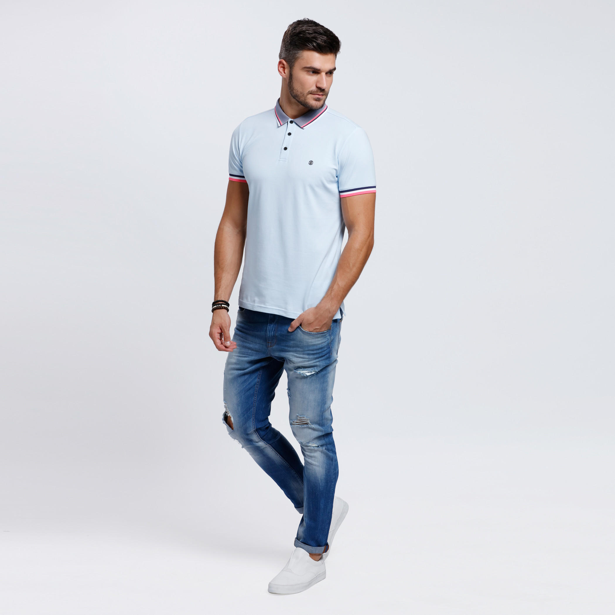 Polo Neck T-Shirt with Short Sleeves-men-clothing-tshirtsandpolos-tshirts-image-10