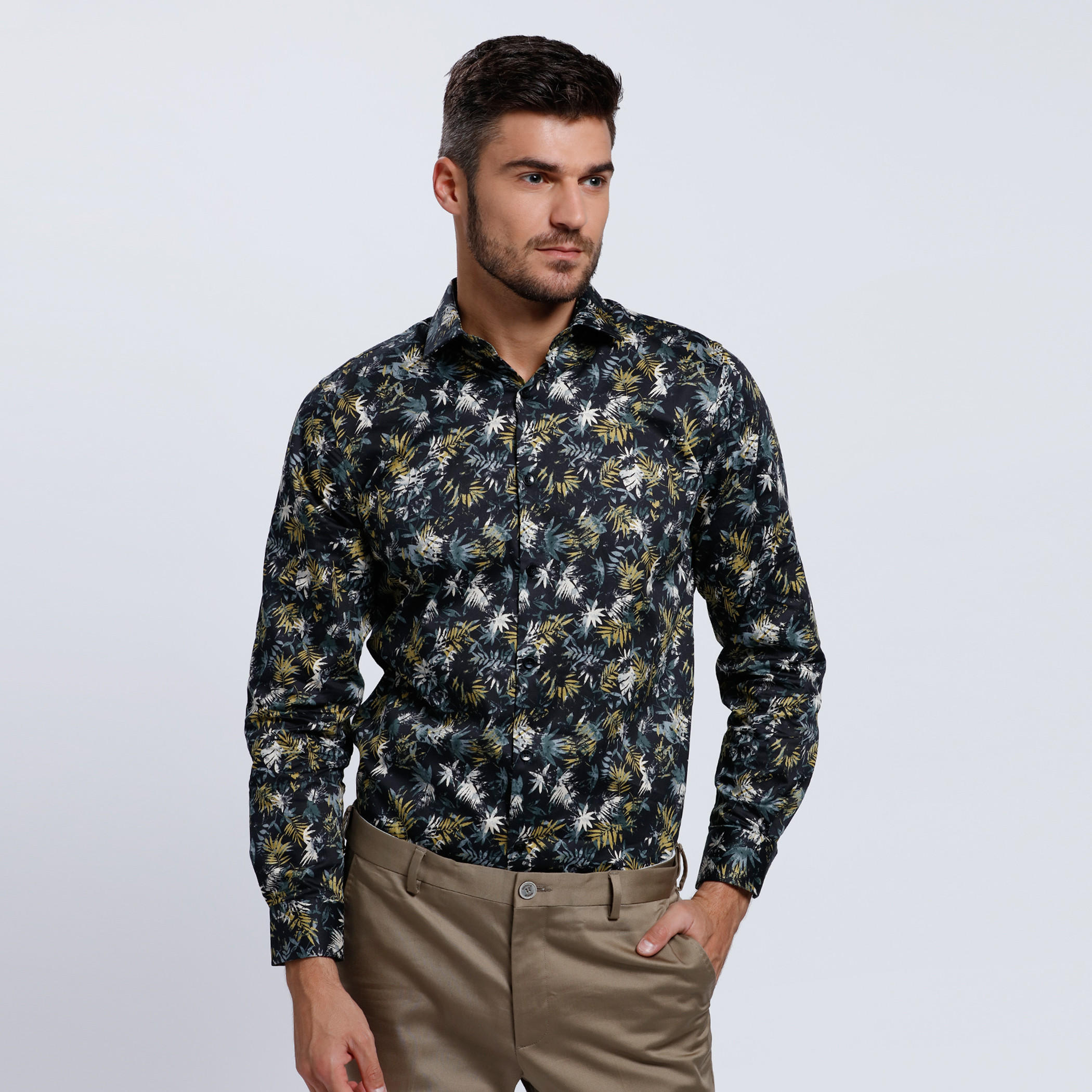 L'HOMME Tropical Shirt with Long Sleeves-men-clothing-shirts-image-1