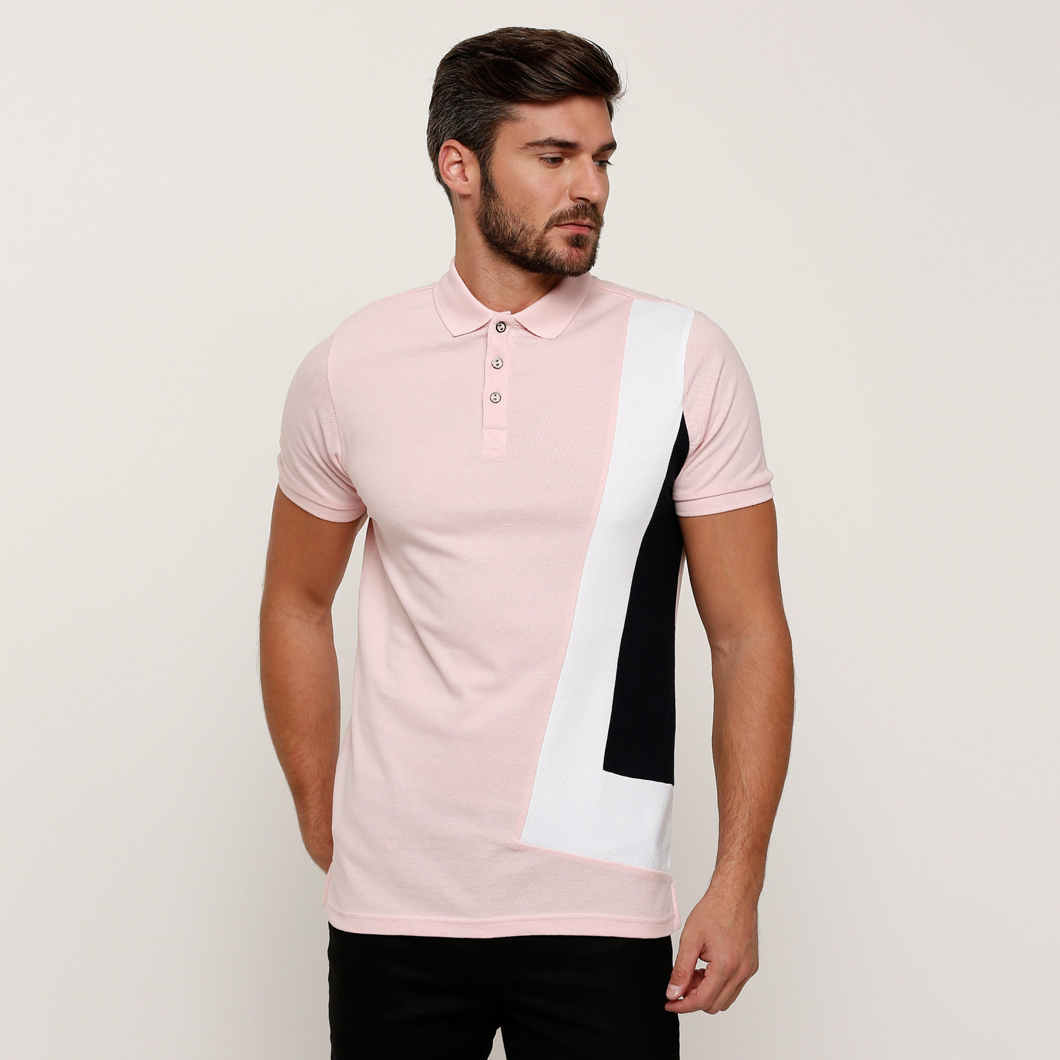 تيشيرت بأكمام قصيرة وياقة بولو وطبعات من لوم-men-clothing-tshirtsandpolos-polos-image-1