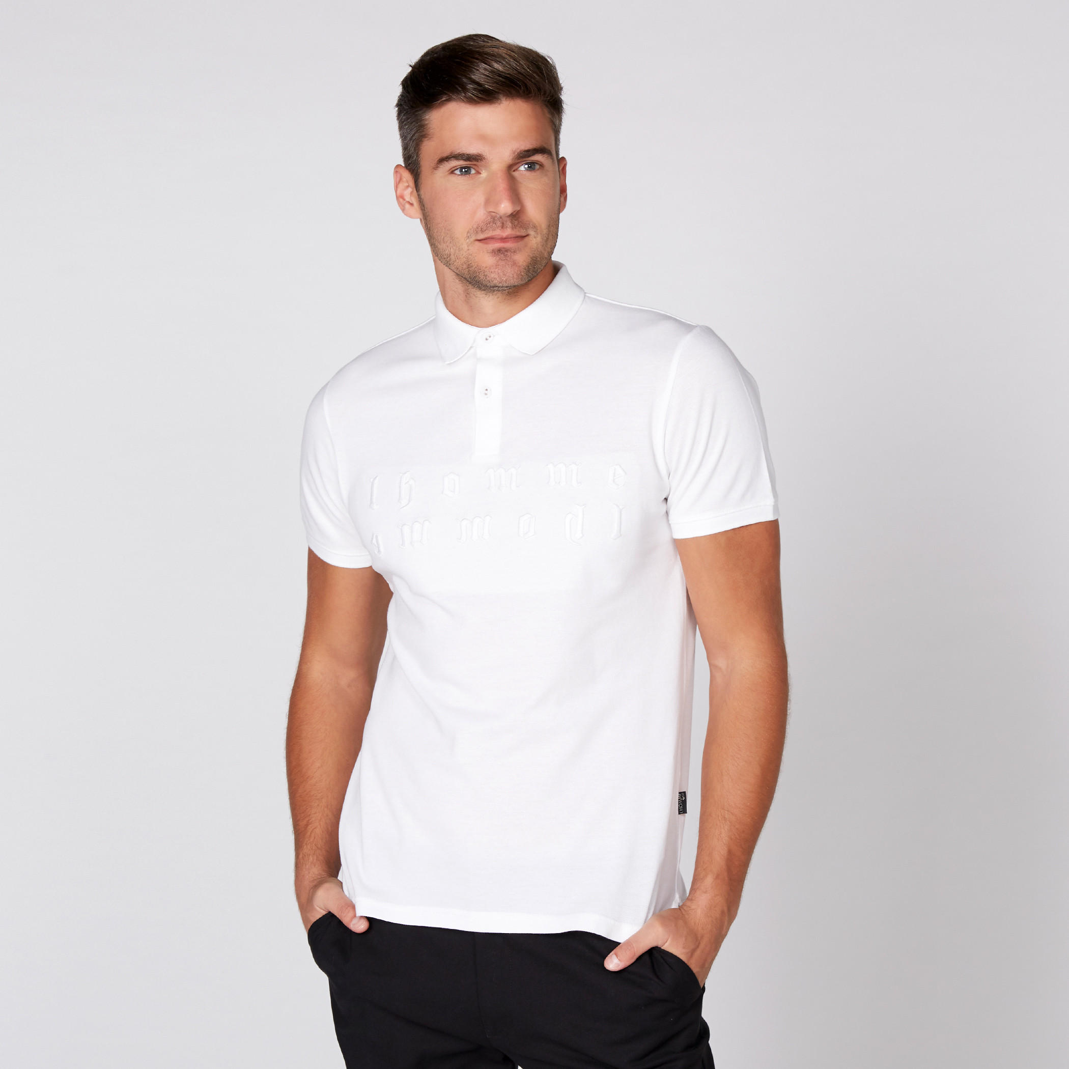 تيشيرت بأكمام قصيرة وياقة بولو من لوم-men-clothing-tshirtsandpolos-polos-image-2