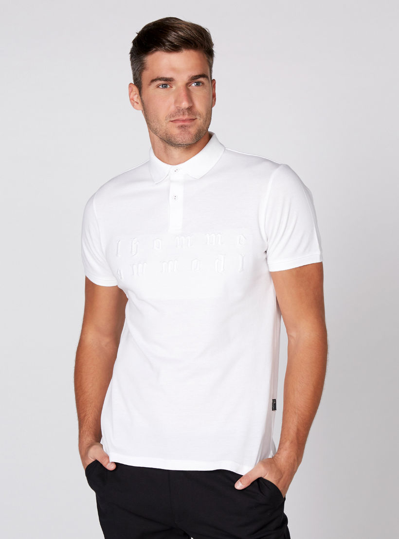 تيشيرت بأكمام قصيرة وياقة بولو من لوم-men-clothing-tshirtsandpolos-polos-image-2