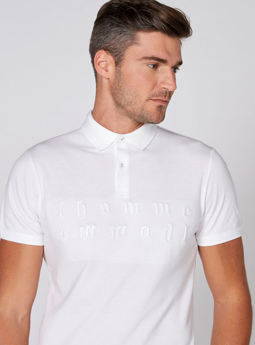 تيشيرت بأكمام قصيرة وياقة بولو من لوم-men-clothing-tshirtsandpolos-polos-image-3