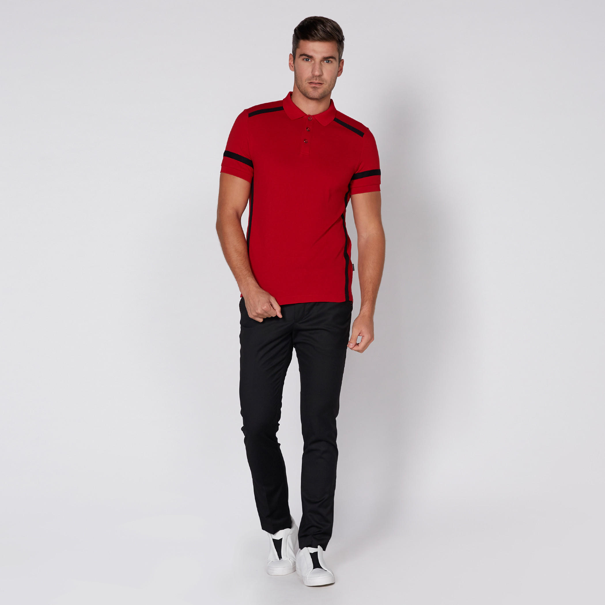 L'Homme Polo Neck T-Shirt with Short Sleeves-men-clothing-tshirtsandpolos-polos-image-2