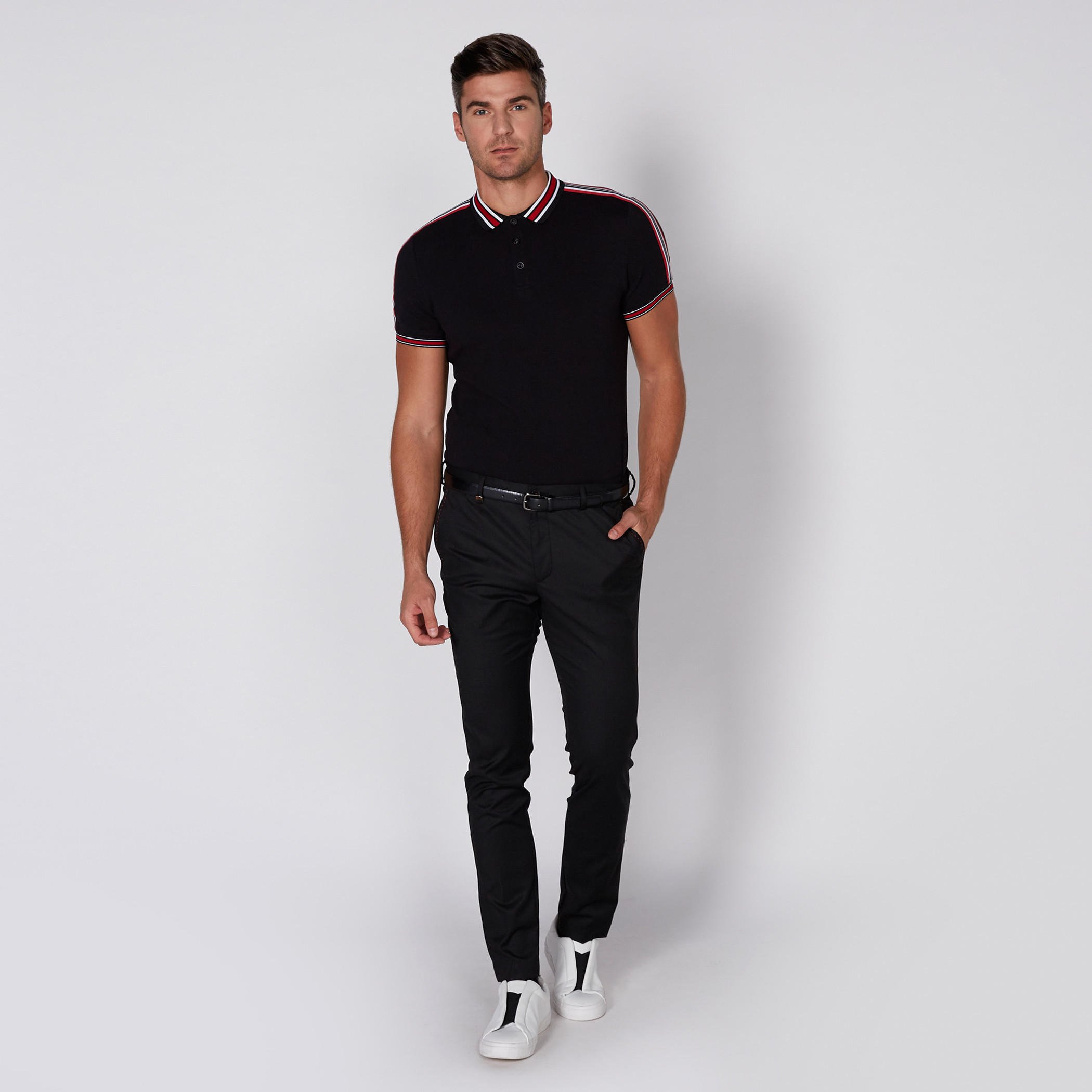  L'Homme Polo Neck T-Shirt with Short Sleeves-men-clothing-tshirtsandpolos-polos-image-2