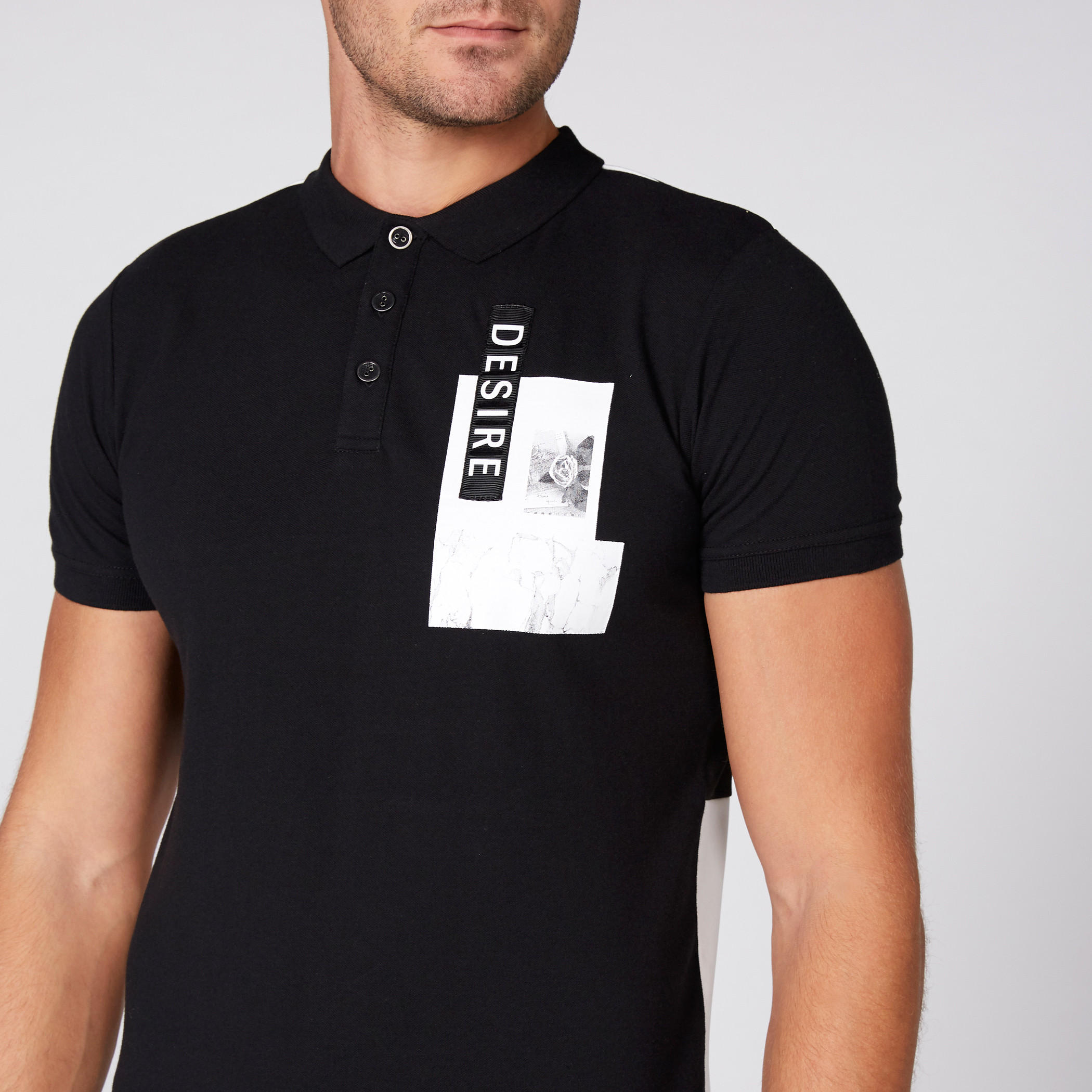 تيشيرت بأكمام قصيرة وياقة بولو مزيّن بطبعات من لوم-men-clothing-tshirtsandpolos-polos-image-3